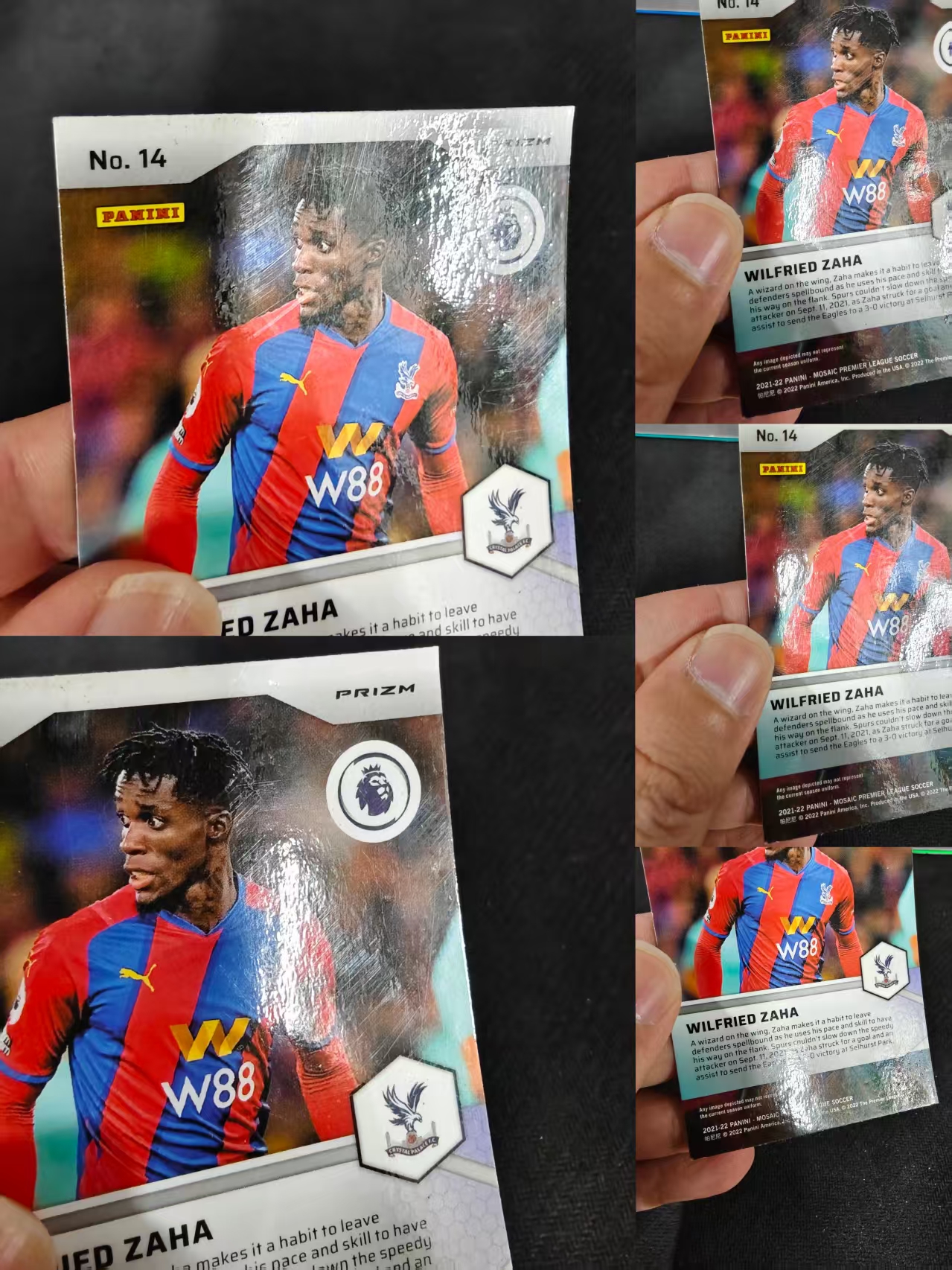 2021-22 Panini Mosaic Wilfried Zaha 马赛克 英超 水晶宫 扎哈 特卡 马赛克折 划痕 边角瑕疵 #14