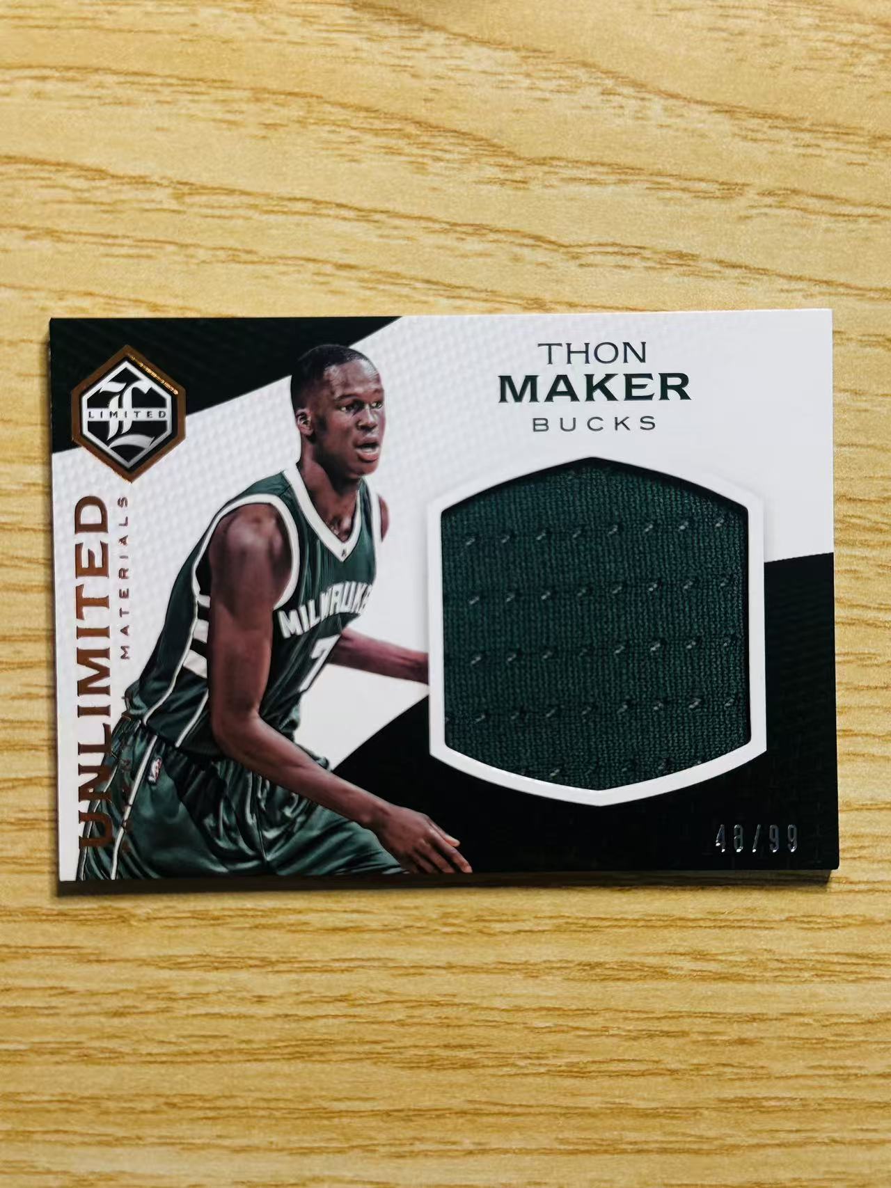 2016-17 Panini Limited Thon Maker 嘿嘿代卖 雷米特 索恩 马克 球衣 物料 99编 雄鹿 收藏必备