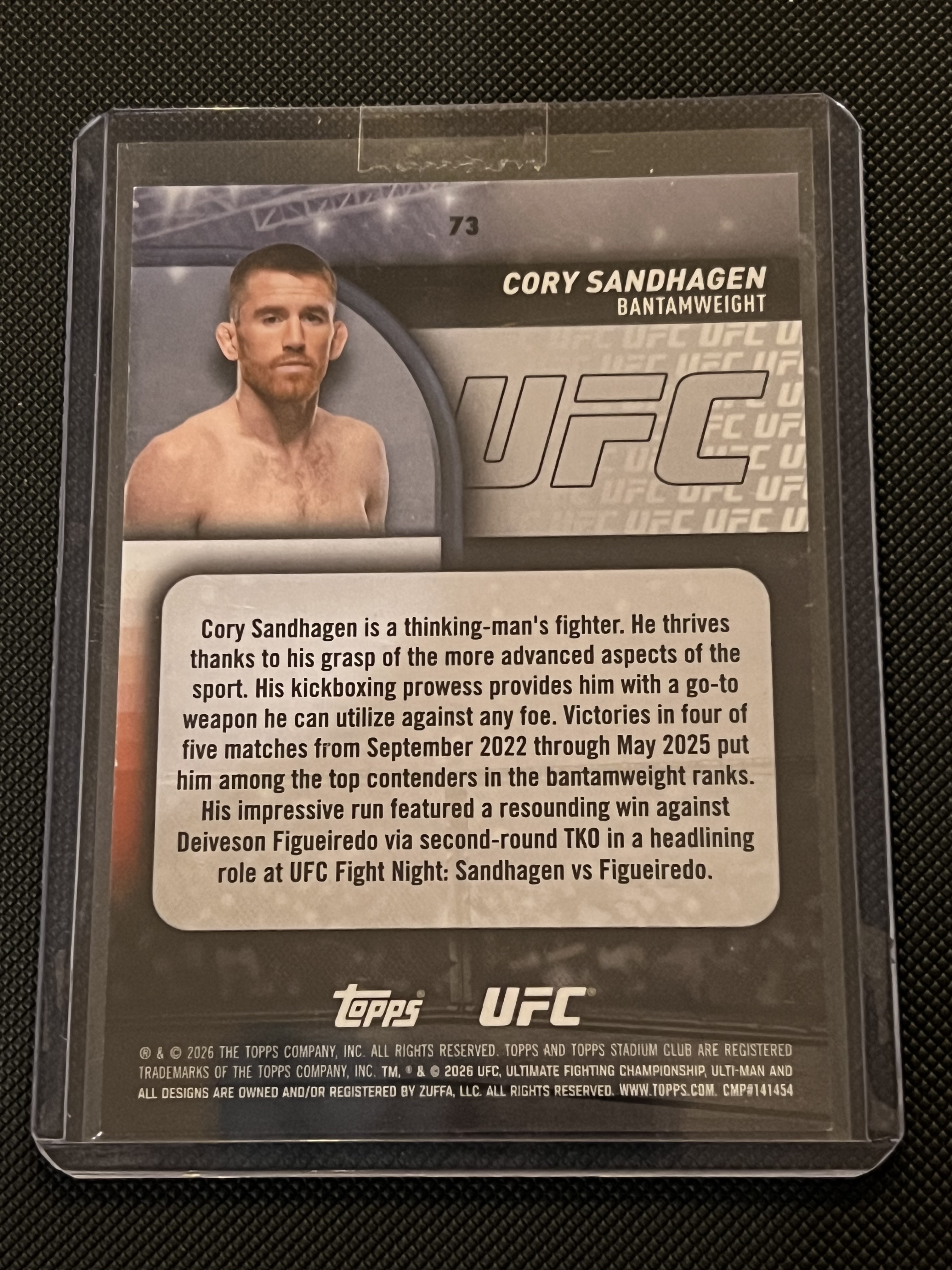 2026 Topps Stadium Club Cory Sandhagen #73 科里·桑德哈根 黑白 比例卡!!SP 少量印刷!!羽量级SCL冠军!!凑套必备!!