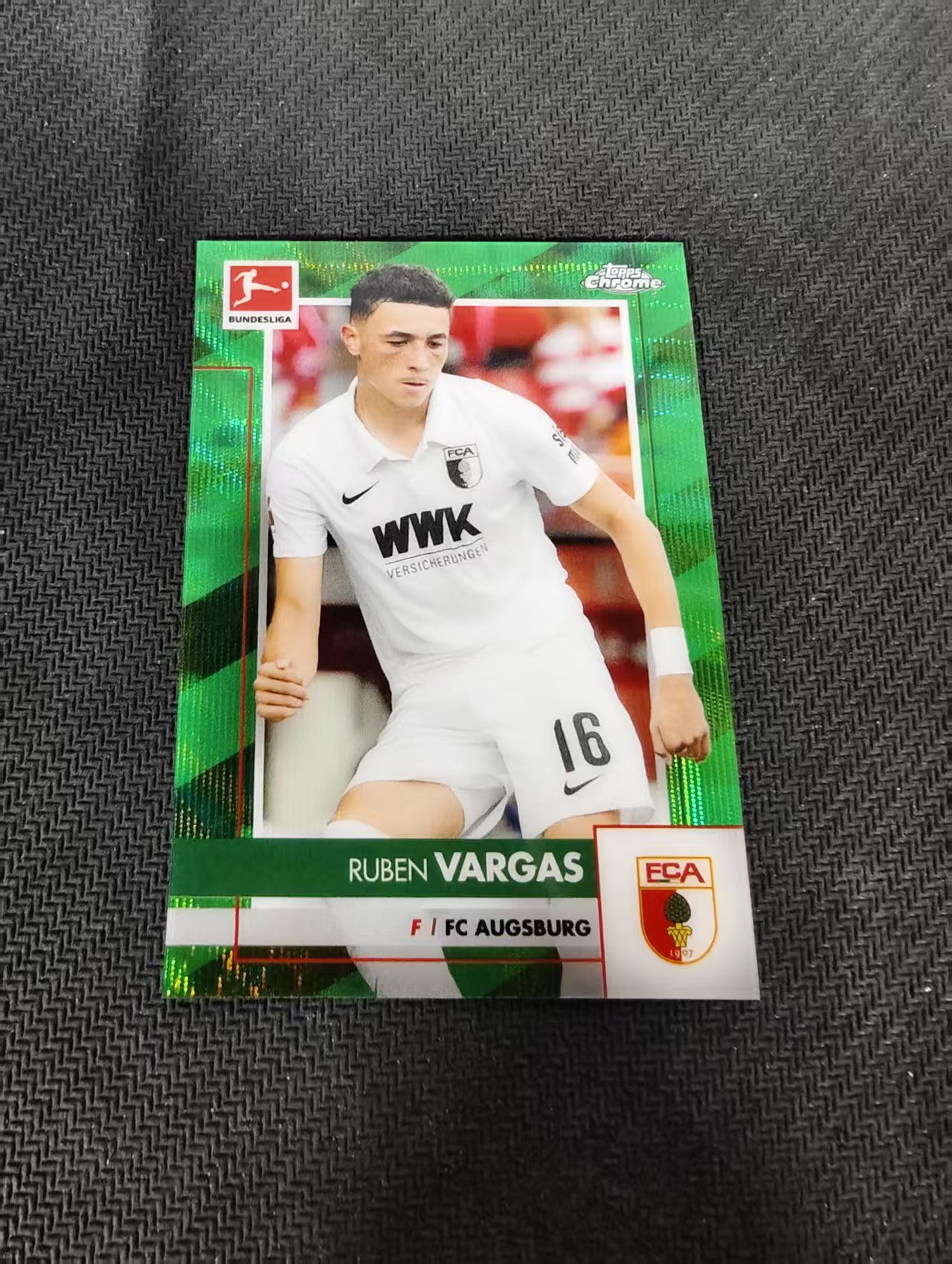 【可合并,不累计】2021 Topps Chrome Ruben Vargas 德甲 奥格斯堡 巴尔加斯 绿波纹 99编