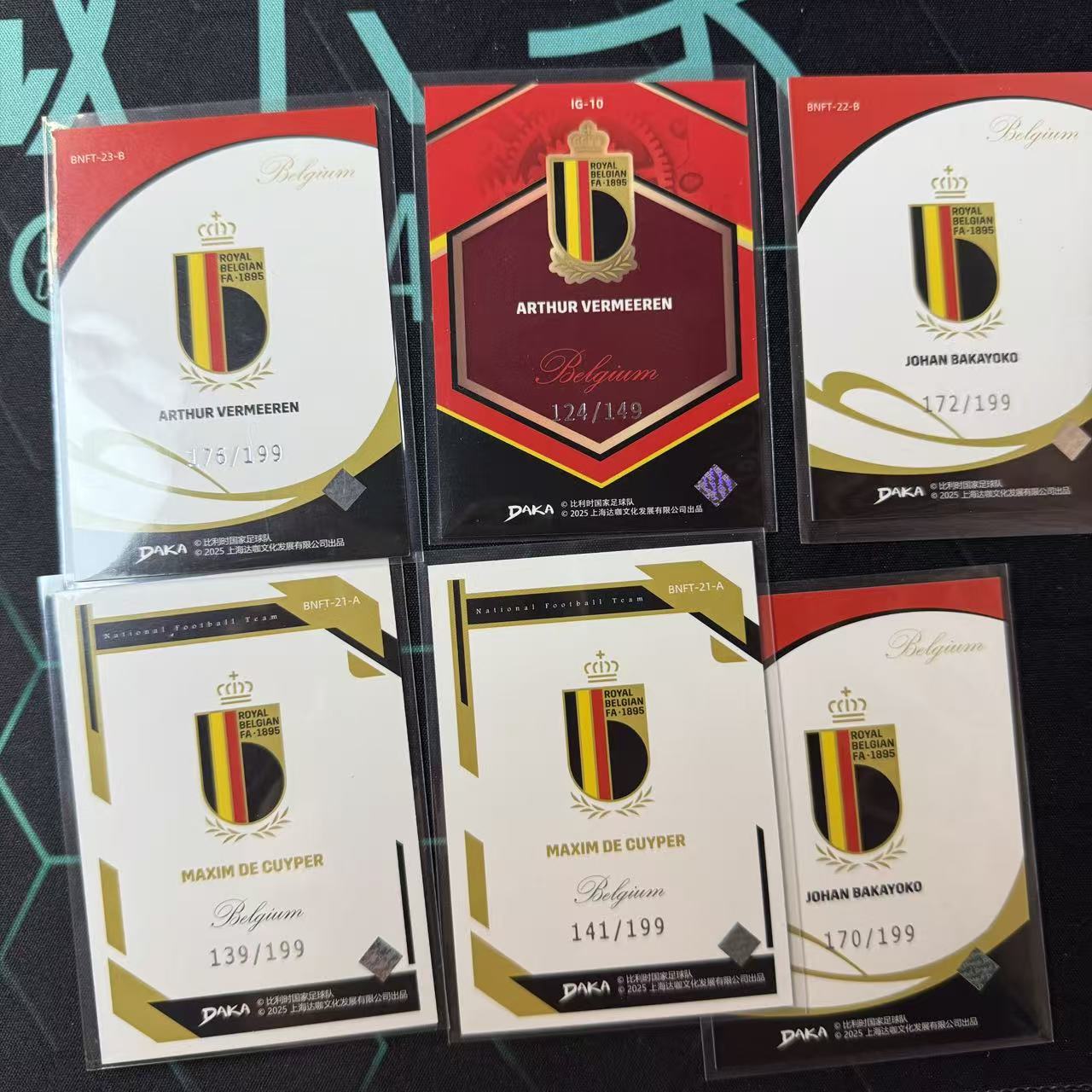 2025 DAKA 比利时队盒 多球员 【阿福代卖】德库佩尔 巴卡约科 维尔梅伦 149编 199编 6张lot 收藏必备(等风A)