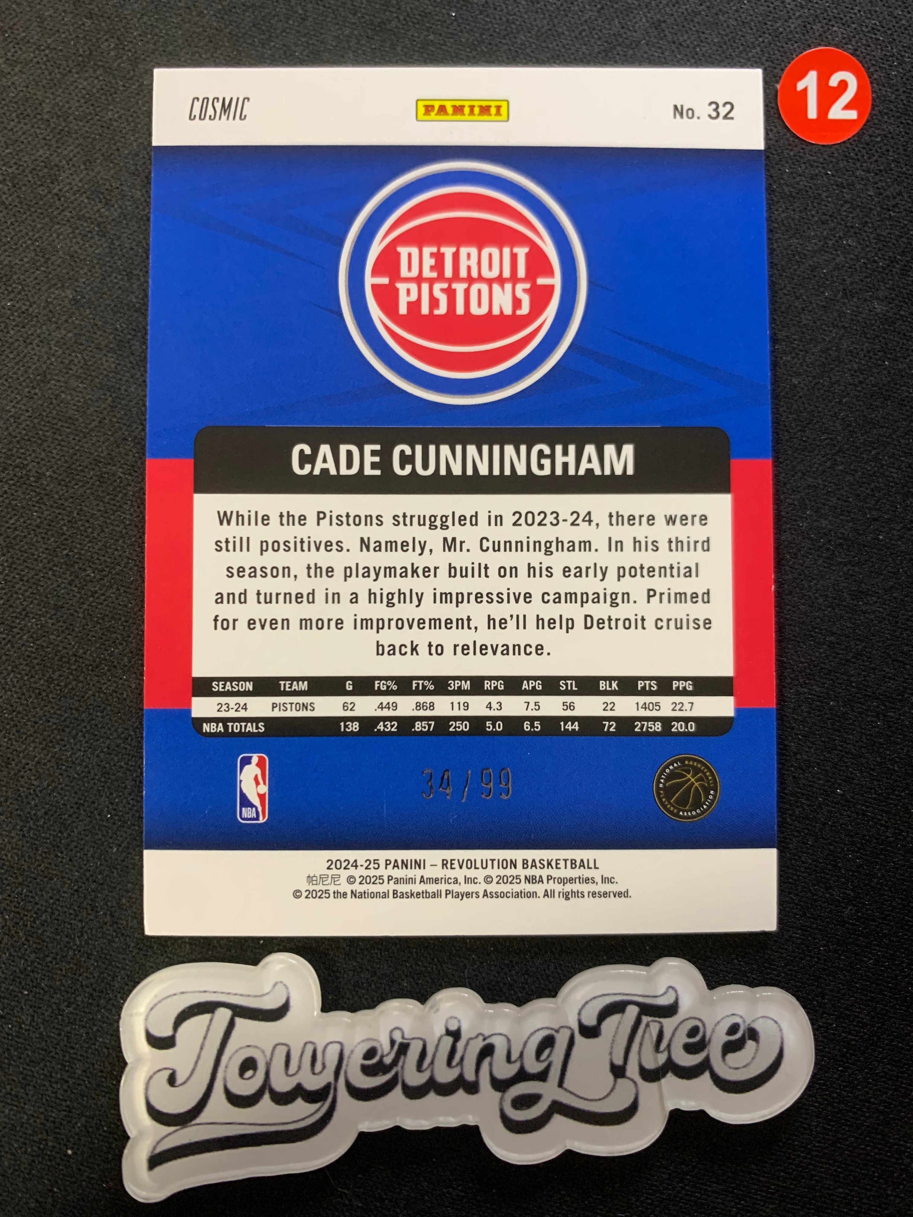 2024-25 Panini Revolution Cade Cunningham 【大树代卖】坎宁安 cc 活塞 革命 99编 宇宙折 银河折 凑套必备 瑕疵如图(LHYLL/红12