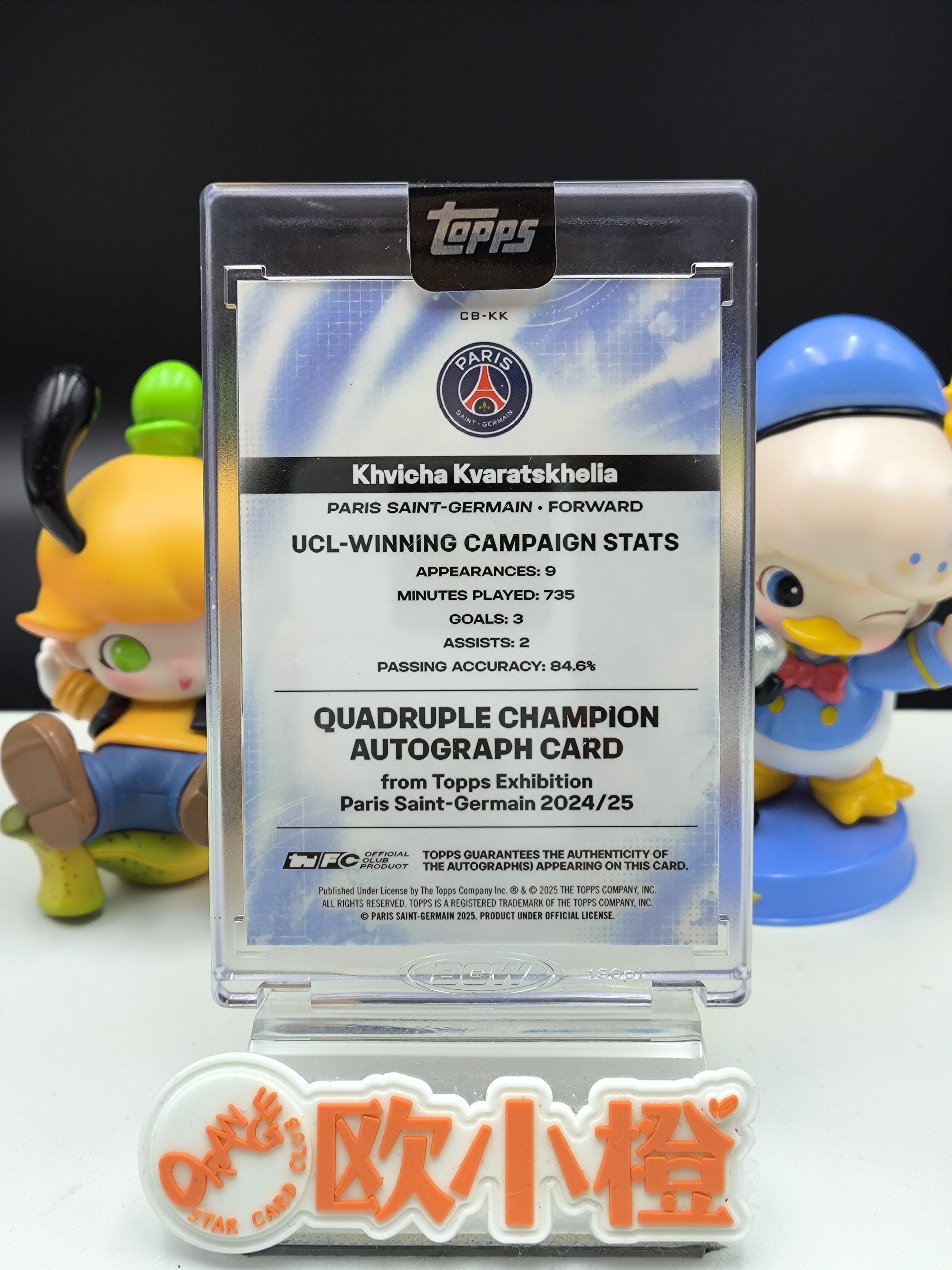 2025 【欧小橙急速拍】 Topps Exhibition Khvicha Kvaratskhelia 大巴黎展览队盒 克瓦拉茨赫利亚KK 1/1编铂金闪 夺冠捧杯四冠王签字卡签 原封砖-翁先生JS