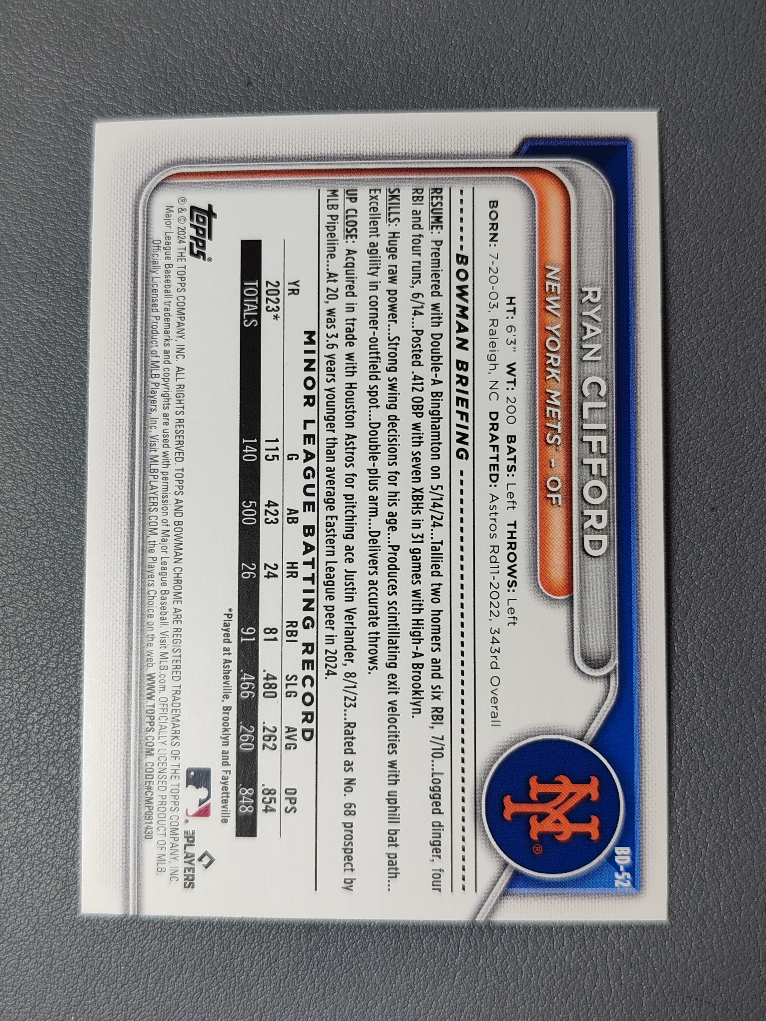2024 Topps Bowman Ryan Clifford 150编!