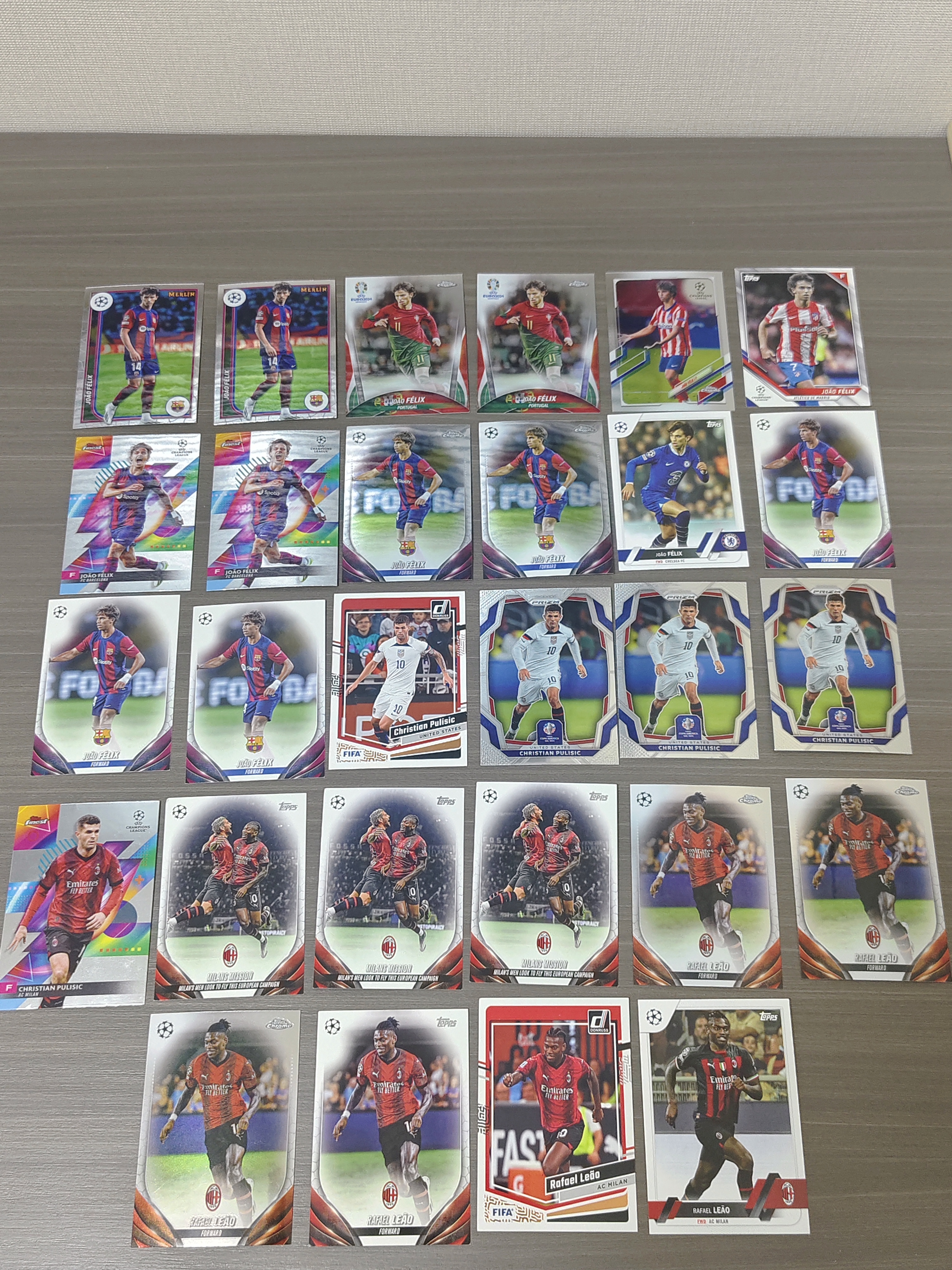 2023-24 Topps Chrome Rafael Leao 莱奥 ac米兰 多系列 28张打包 银折 base