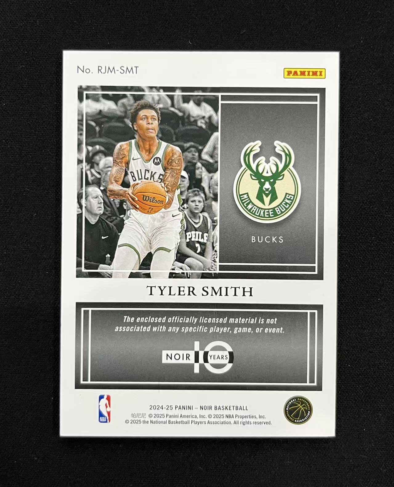 【长安代卖 截标预付80%】2024-25 Panini Noir 诺尔 雄鹿 新秀RC Tyler Smith 泰勒史密斯 新秀大窗 ...