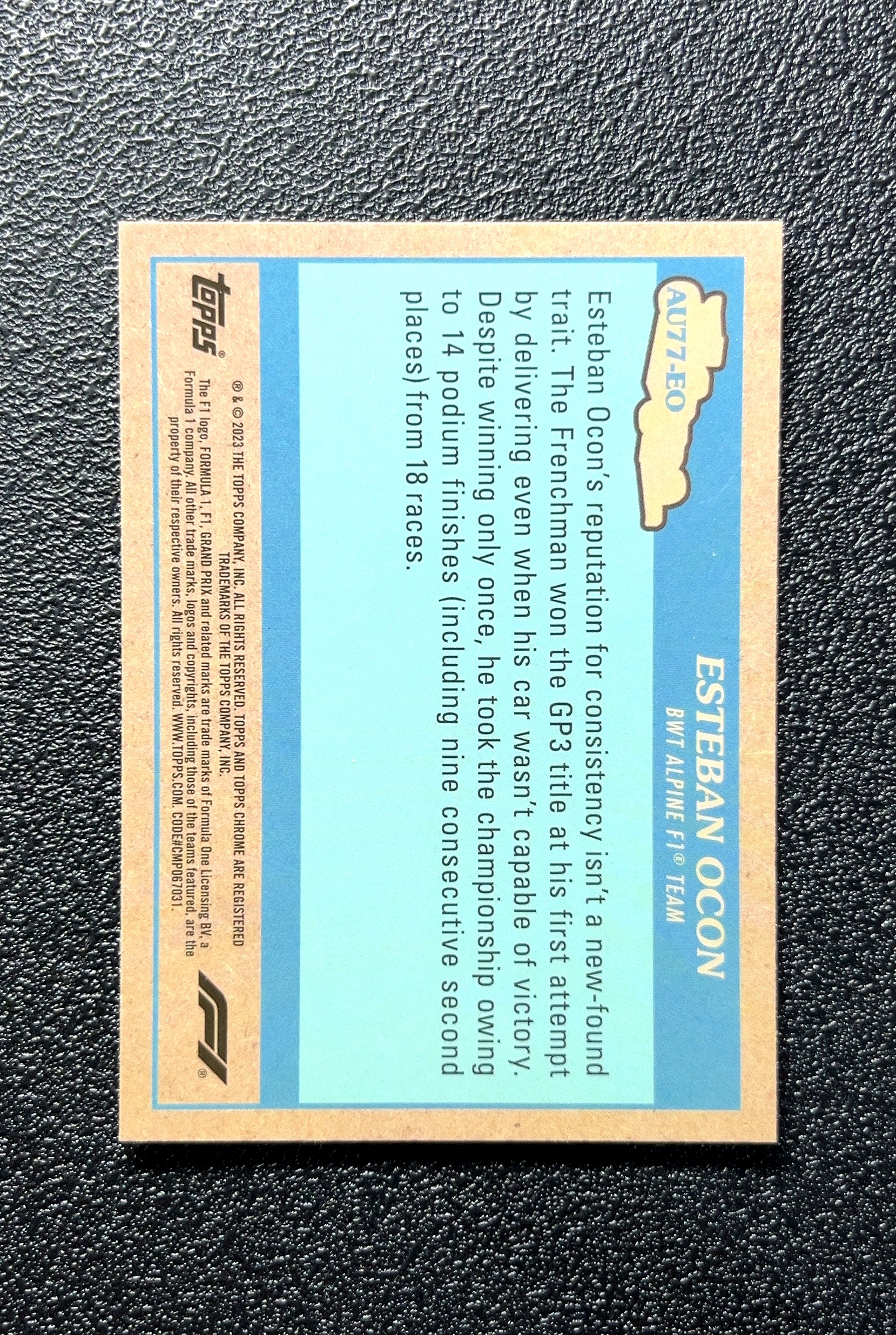 【小白1%代卖】2023 Topps Chrome Esteban Ocon 埃斯特班·奥康 银折 折射 卡品如图 高价值 #A07 BWT Alpine F1 Team 阿尔派 车队 0806