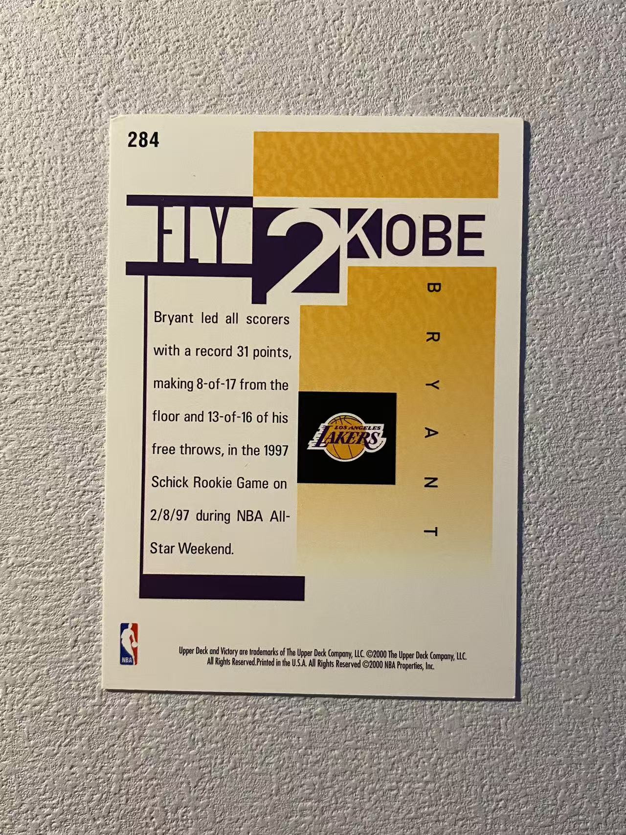 2000 Upper Deck Victory Kobe Bryant ud 湖人 科比 布莱恩特 2k特卡 经典老特 收藏必备