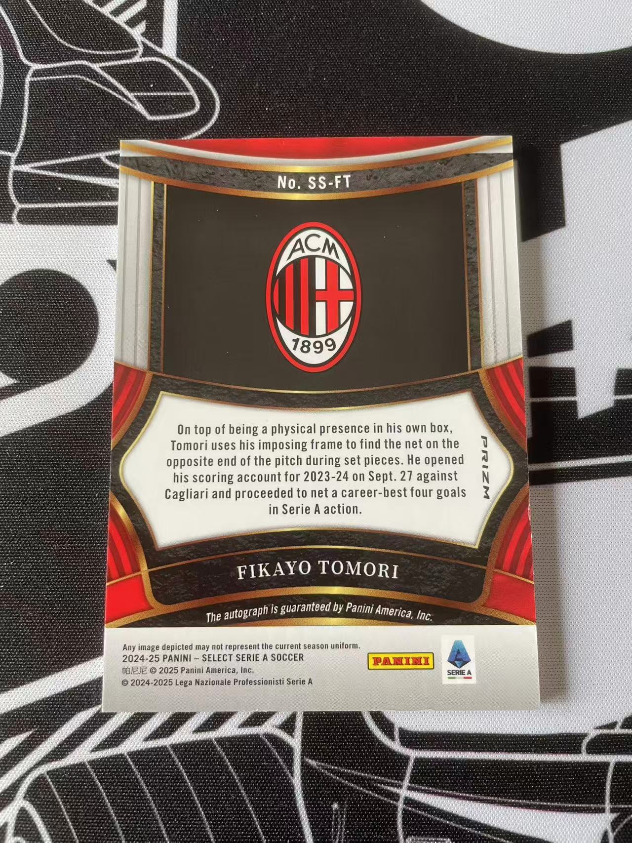 2024-25 Panini Select Serie A Fikayo Tomori 帕尼尼 意甲 SE AC米兰 托莫里 托默里 银折 签字 切尔西 卡品如图 凑套必备