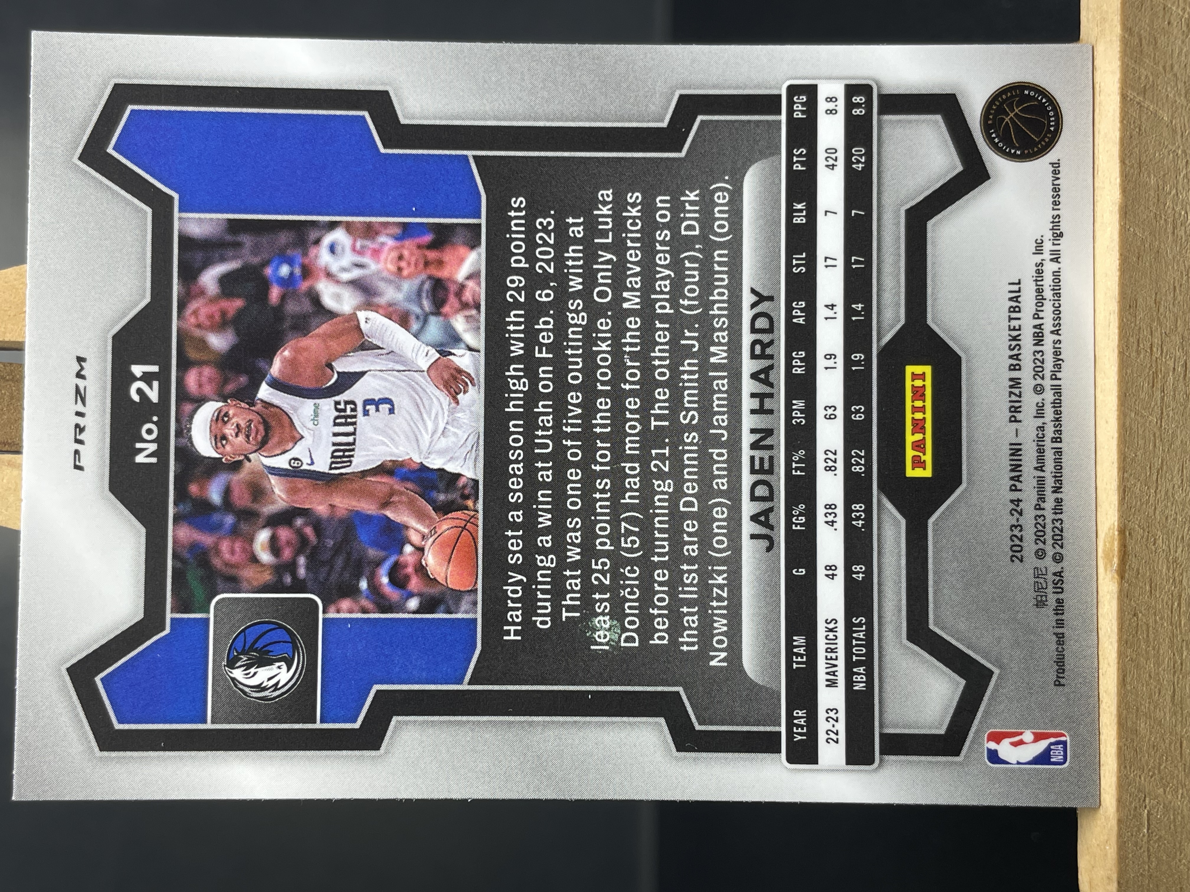 (B3) 2023-24 PANINI PRIZM 绿折 杰登 哈迪 独行侠 实卡好看 收藏凑套必备 卡品如图!!!