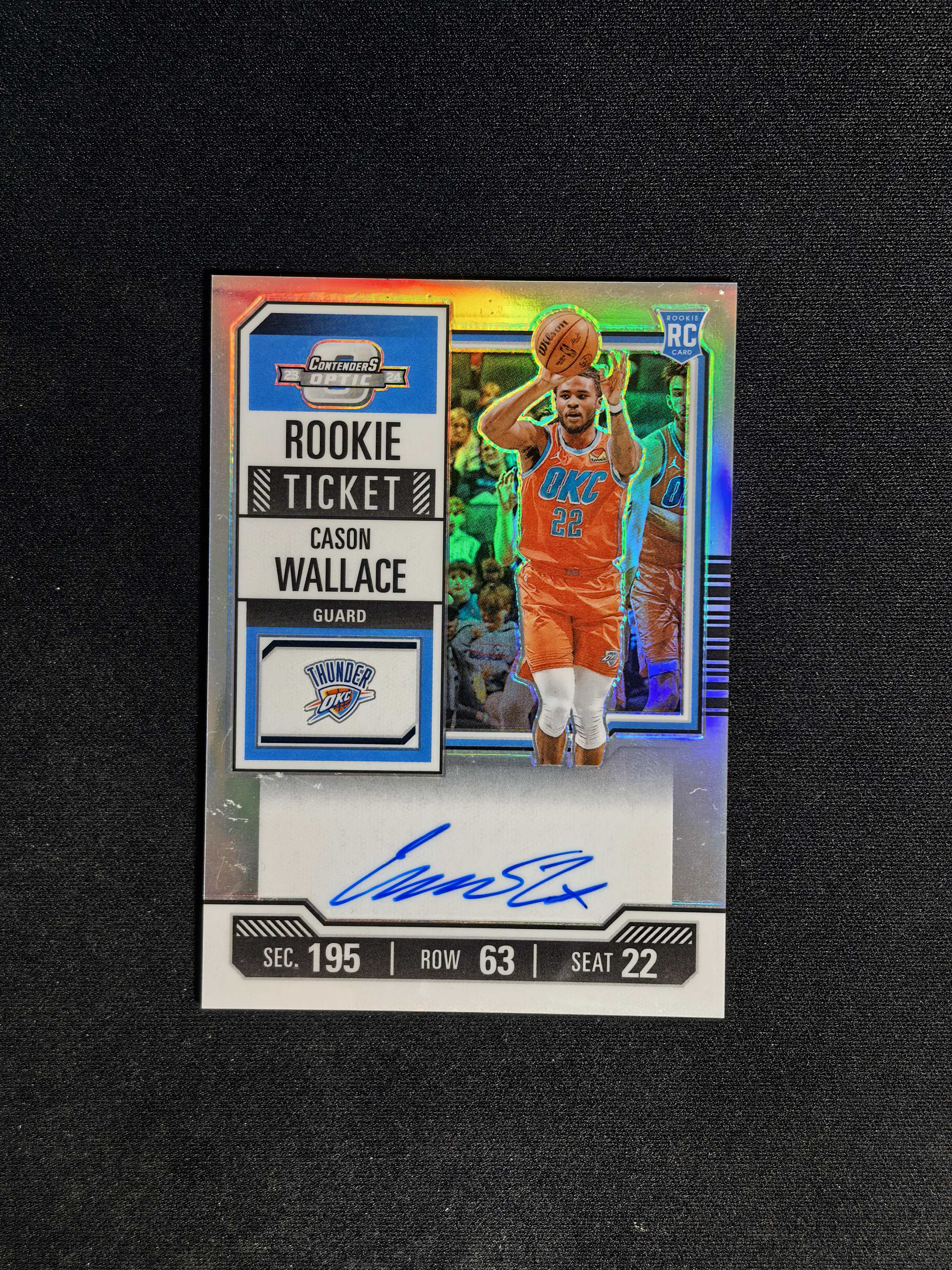 2023-24 Panini Contenders Optic Cason Wallace 凯森 卡森 华莱士 新秀RC 雷霆 银折 签字 卡签 收藏必备 卡品如图 困困 【CYT球星卡】