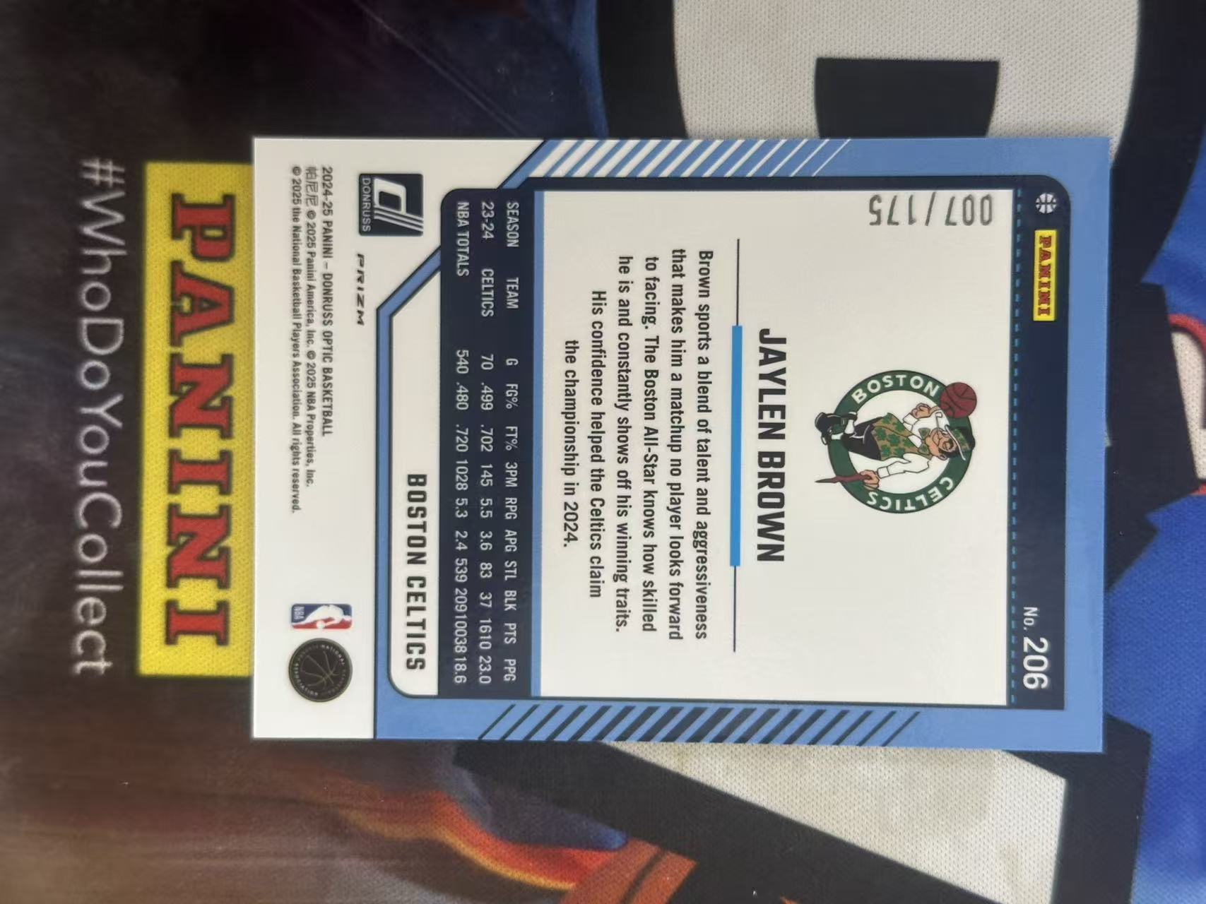 2024-25 Panini Donruss Jaylen Brown 【小猪包代卖】杰伦 布朗 175编 橙折 optic版本 联手恩比德 base 特卡 曲总
