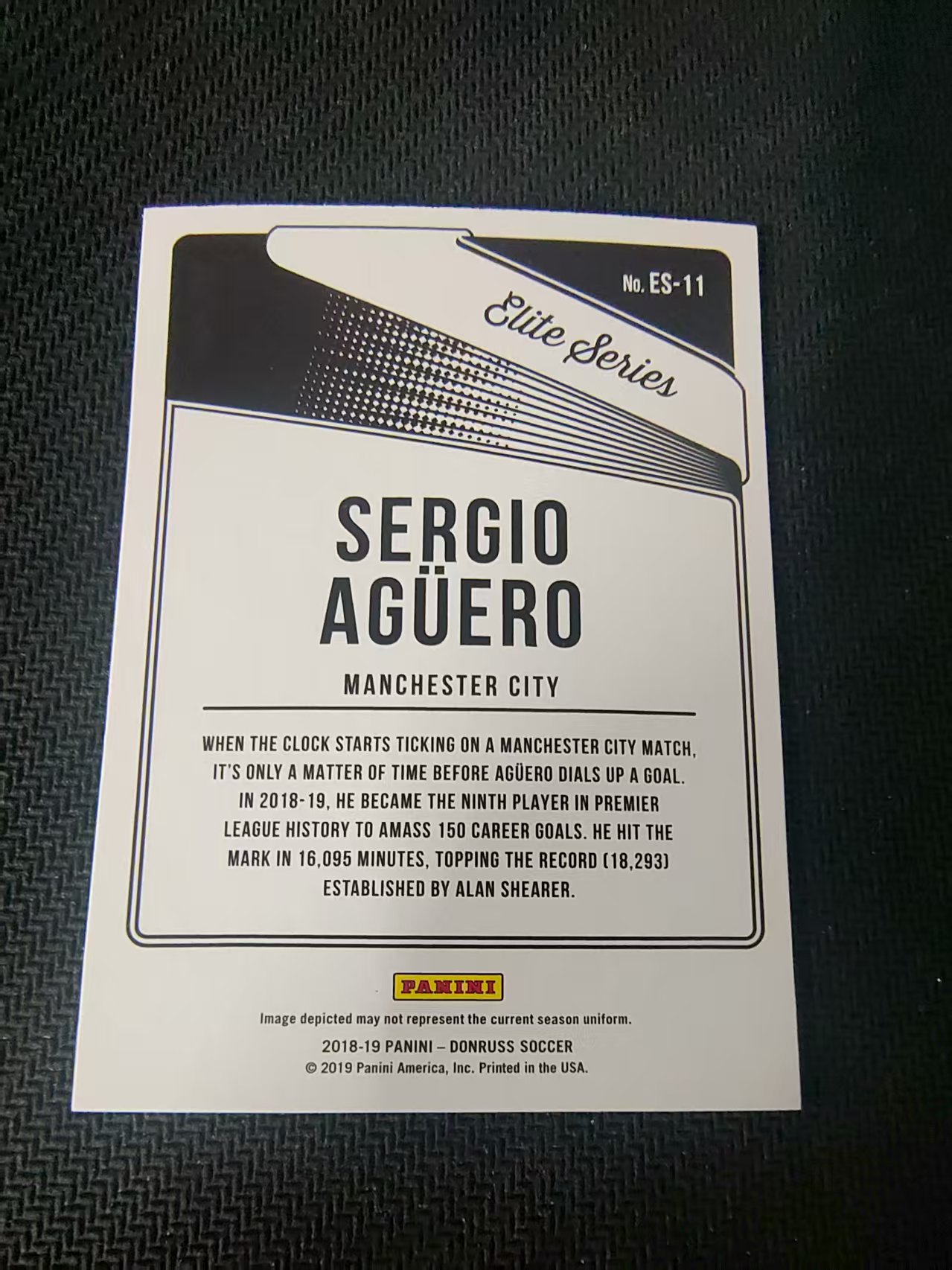 【可合并,不累计】2018-19 Panini Donruss Sergio Aguero 塞尔希奥 阿圭罗 曼城 特卡 杜蕾斯 划痕 边角瑕疵 #11