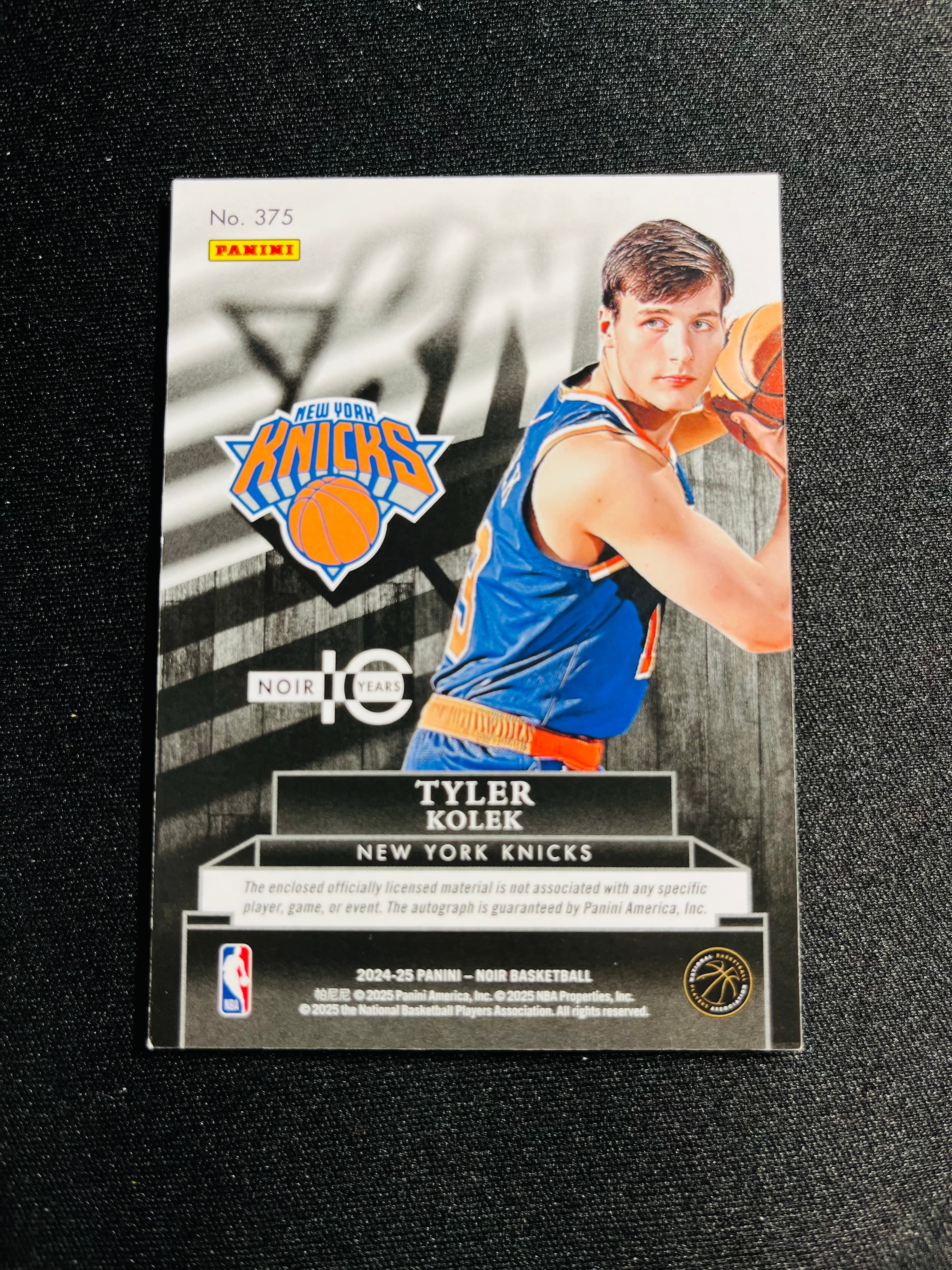【VC拍卖0手续费到卡预付90%】2024-25 Noir 尼克斯 泰勒 科莱克 新秀 49编 彩色 patch 签字 RPA 选图帅气 实卡好看 收藏必备——TD