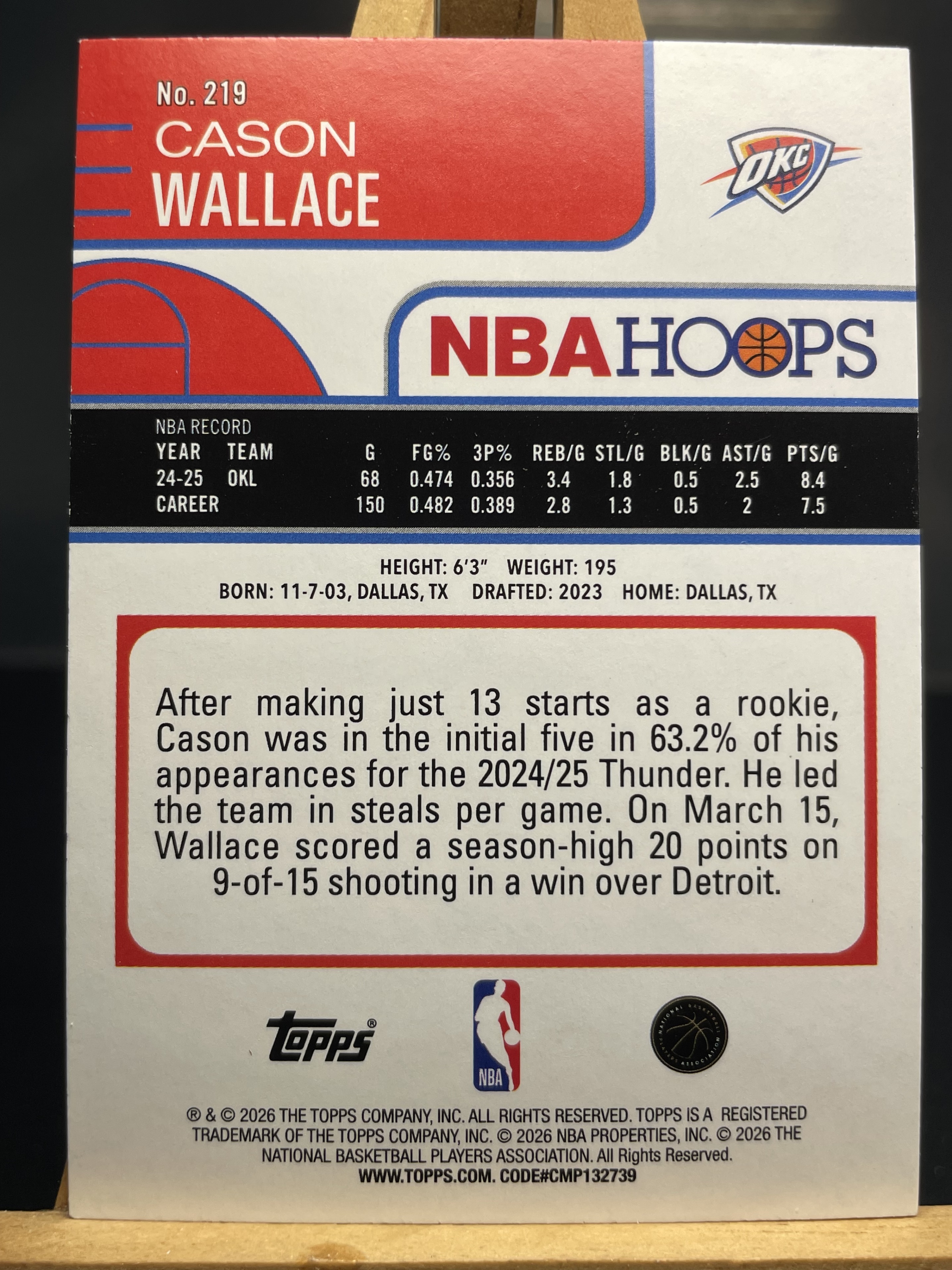 (A11) 2026 TOPPS NBAHOOPS 折射 卡森 华莱士 雷霆 近期大热球星 收藏凑套必备 卡品如图 !!!