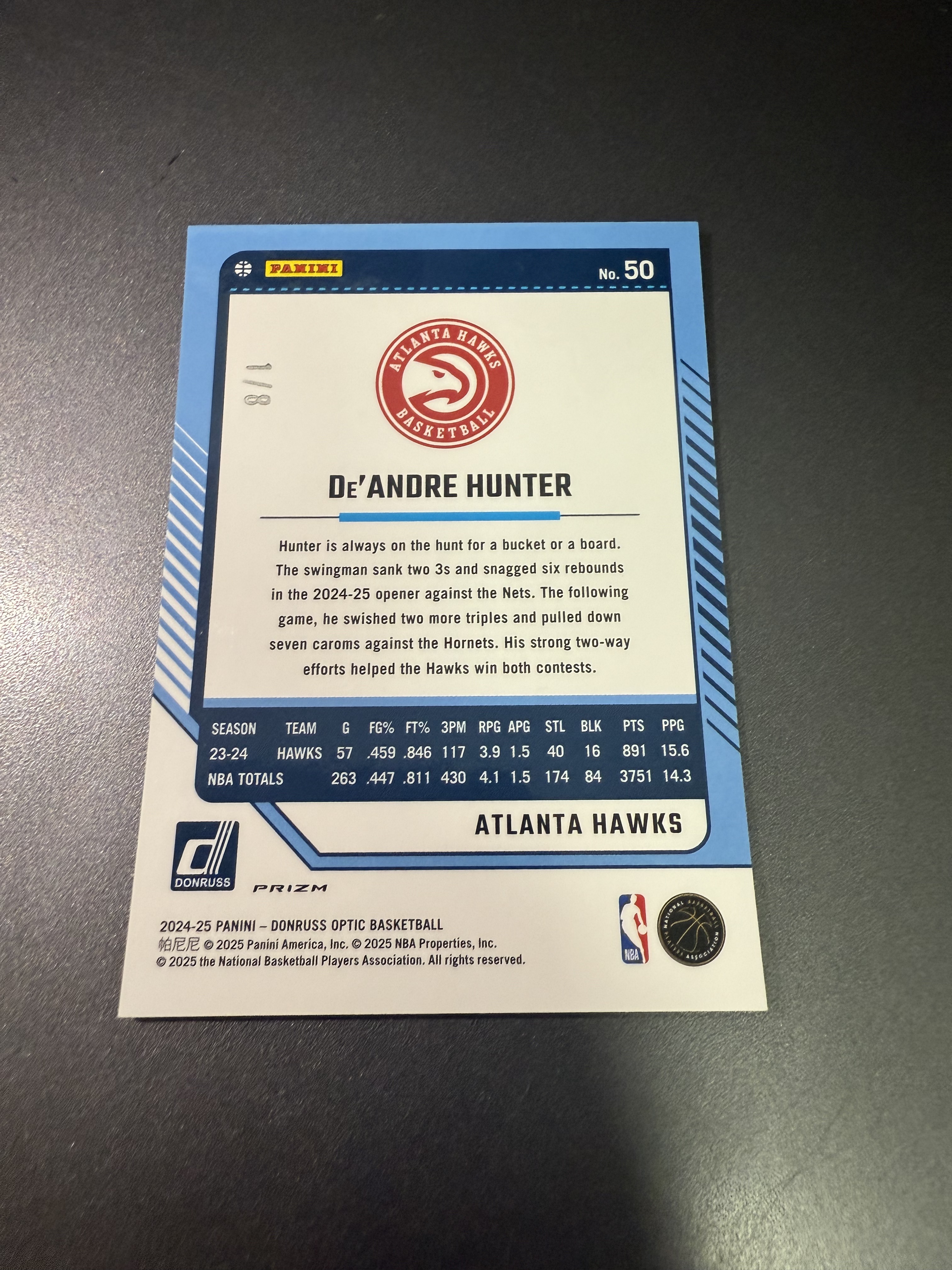 2024-25 Panini Optic DeAndre Hunter 德安德烈·亨特/亨特 信封 8编 超低编 丁