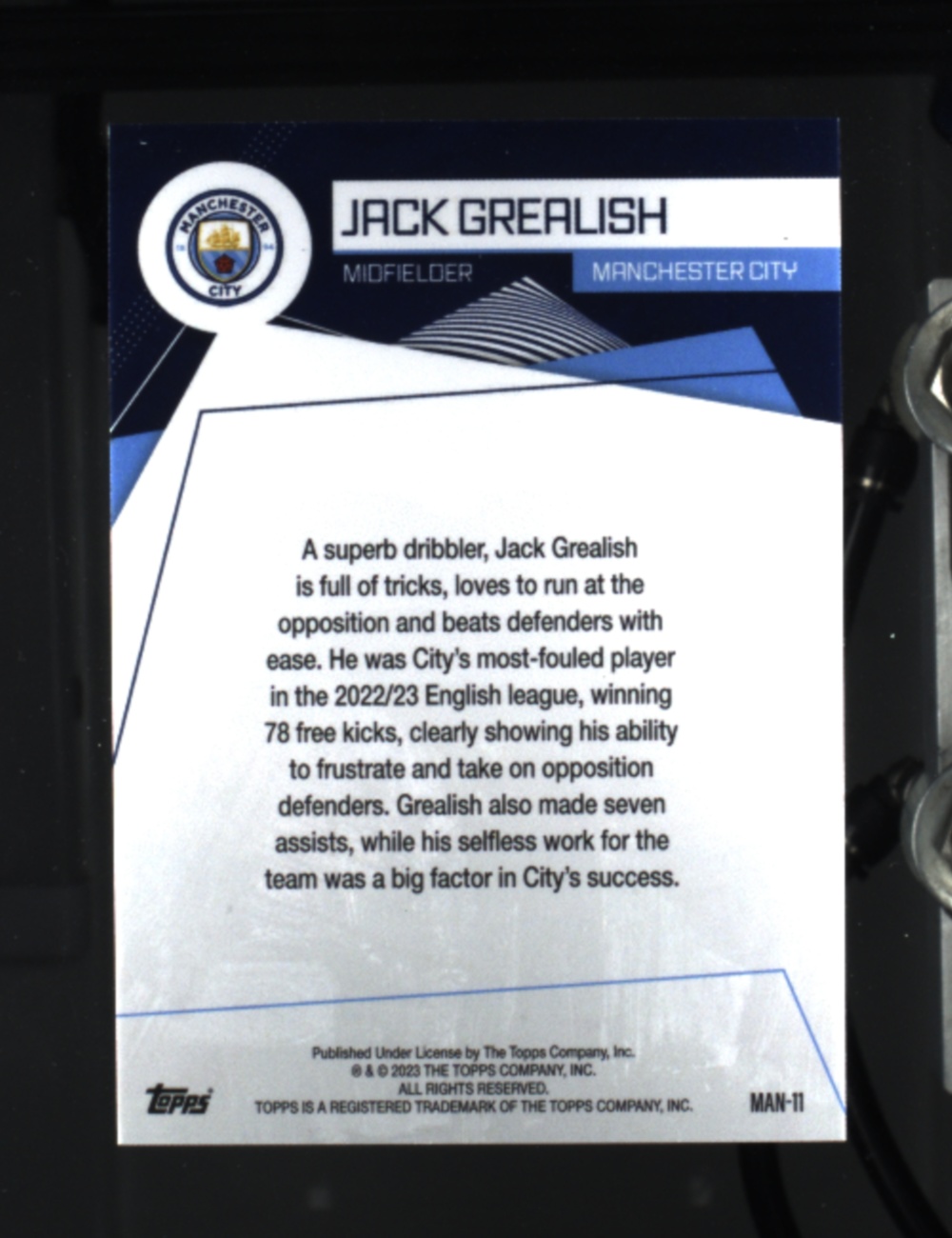 【UCS拍卖 jj23】2023 Topps 曼城队盒 青折 399编 Jack Grealish 格拉利什 卡品如图