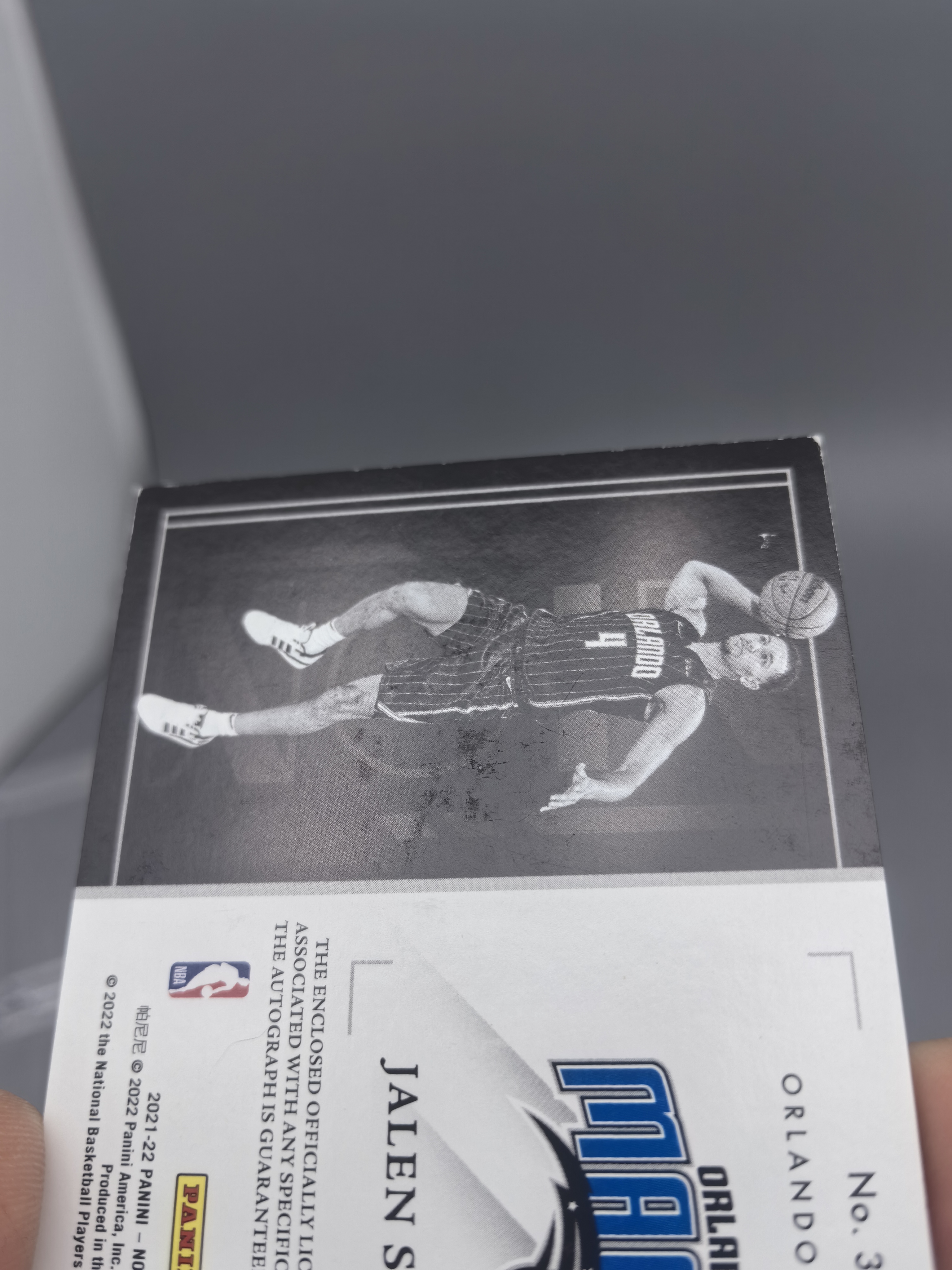 【坚果卡牌代拍】2021-22 Panini Noir Jalen Suggs 诺尔 魔术 杰伦萨格斯 新秀RC RPA 签字卡签 99编 暴力切割球衣 瑕疵如图 阿顺1025