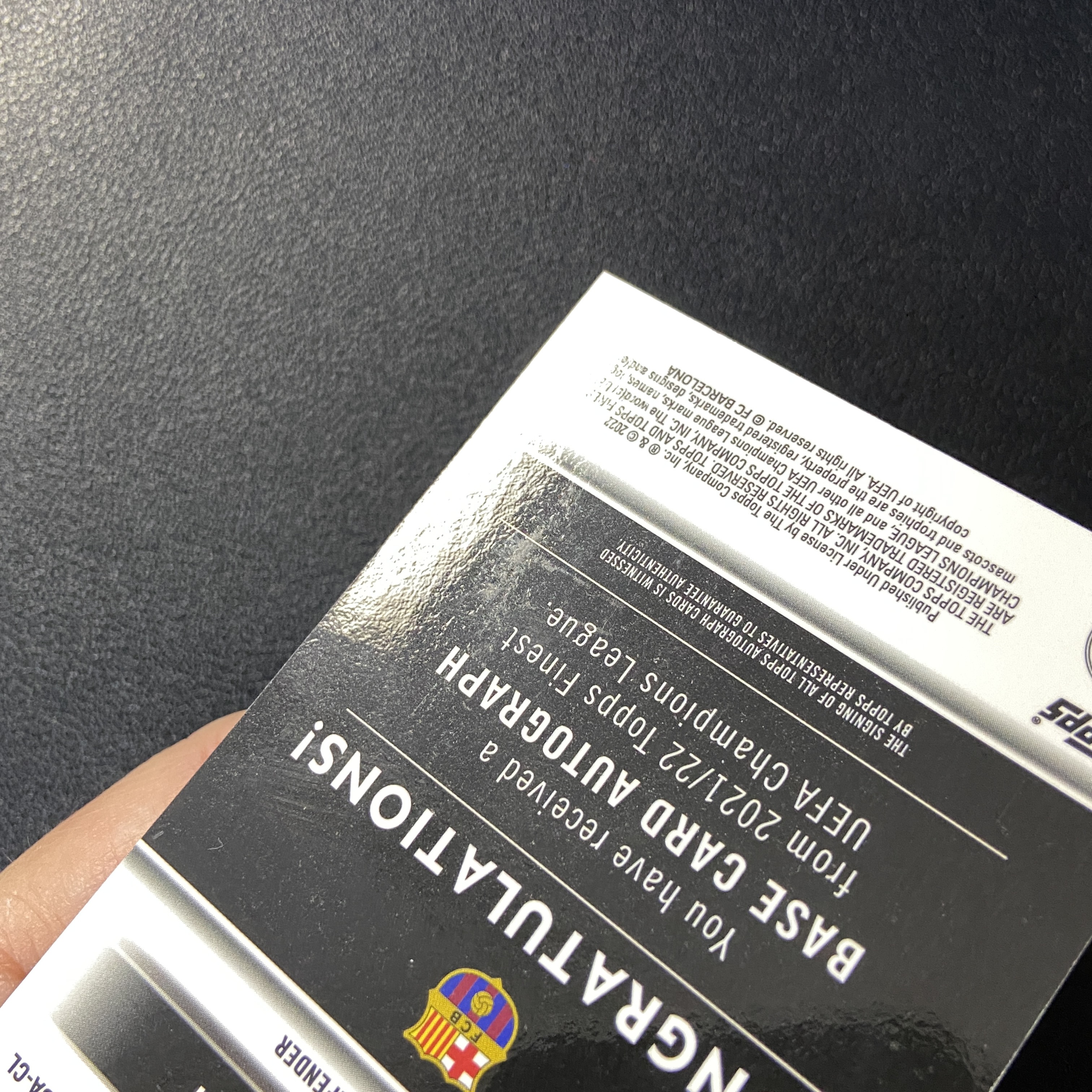 【拔脚代卖】2022 Topps Finest 欧冠 Clement Lenglet 朗格莱 巴萨 马竞 签字 银折收藏必备 瑕疵如图|拔脚白头H41