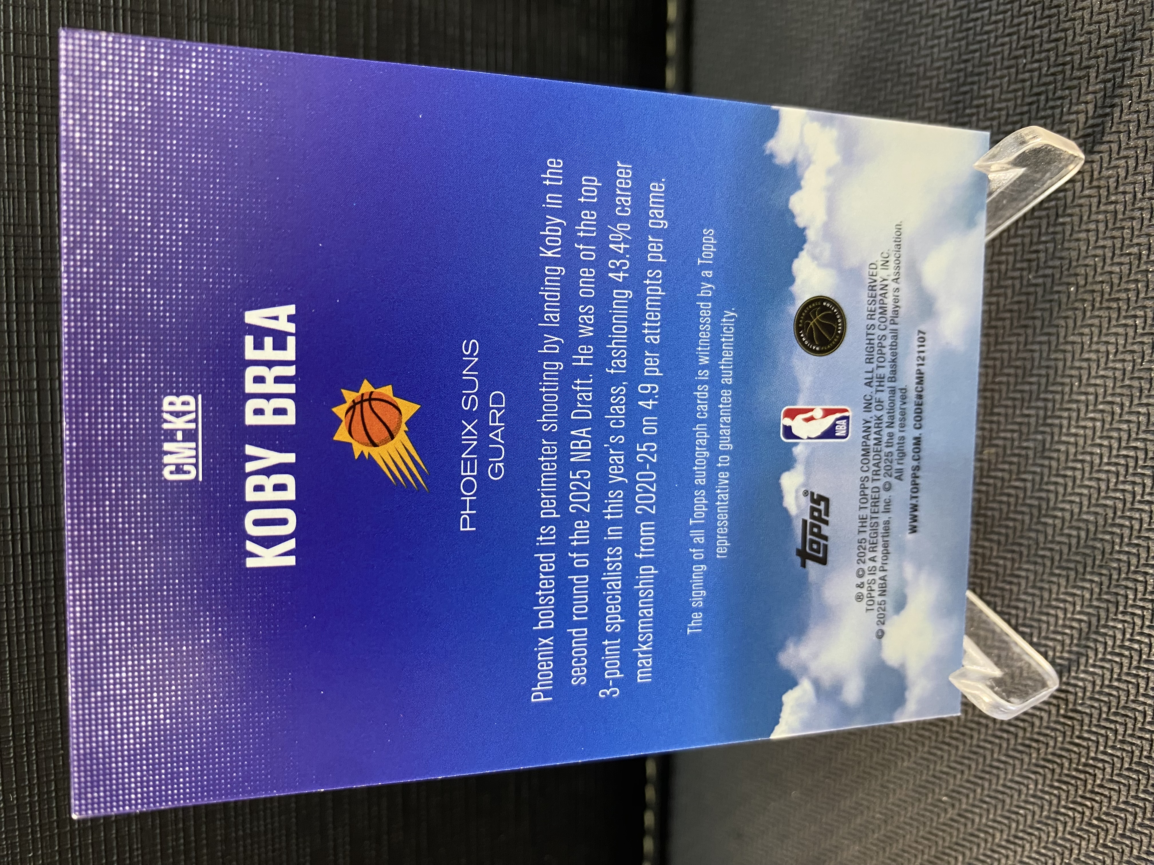 2025-26 Topps flagship Koby Brea RC 太阳 新秀 科比 布雷亚 当代卓越签 签字 新秀专属 签字 收藏必备 卡品如图 -Zle-【乌苏拍卖】