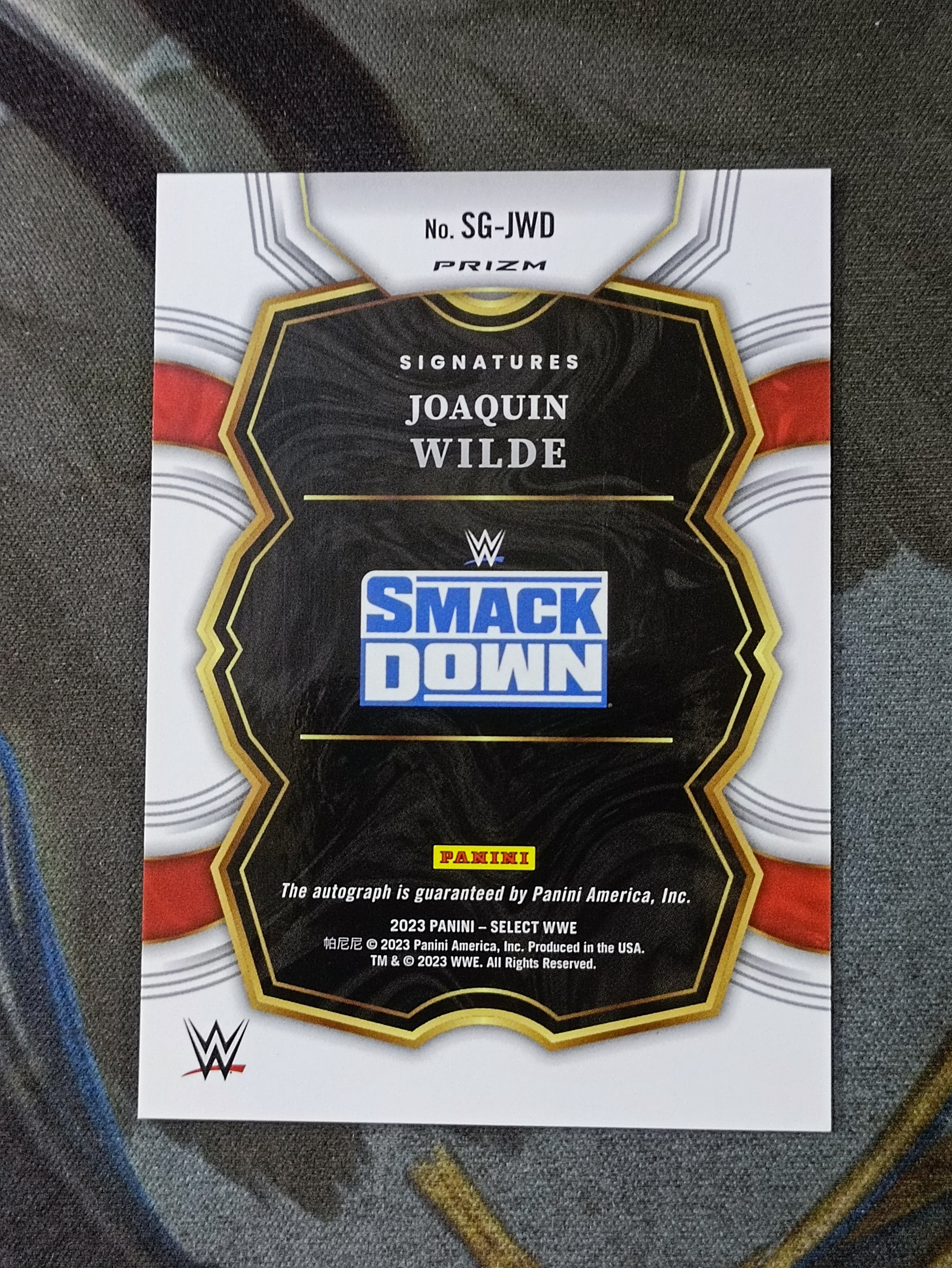 2023 Panini Select WWE Joaquin Wilde 华金 怀德 银折签 亲笔签名签字 WWE 职业摔角(品墨见大图微瑕)《苏州卡通》J【ANDY】