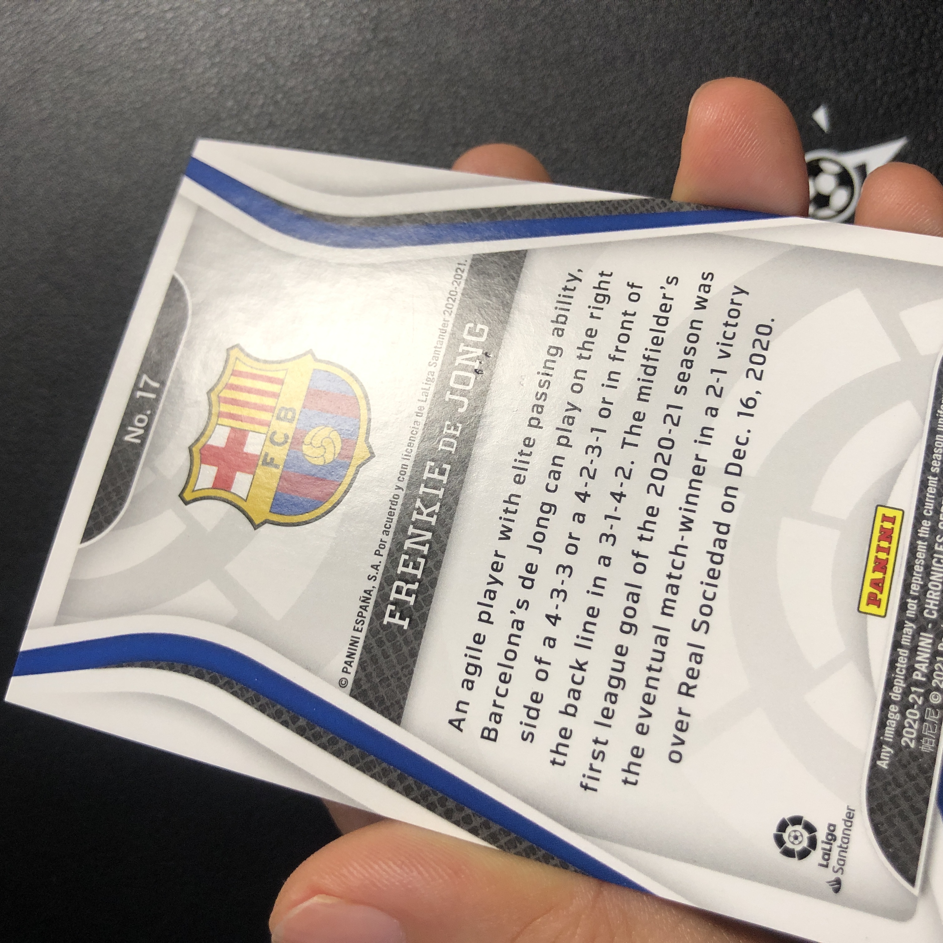 【拔脚代卖】2020-21 Panini Chronicle 编年史 Frenkie de Jong 德容 巴萨 荷兰 碎冰折 /23编收藏必备 瑕疵如图|拔脚强哥BC1