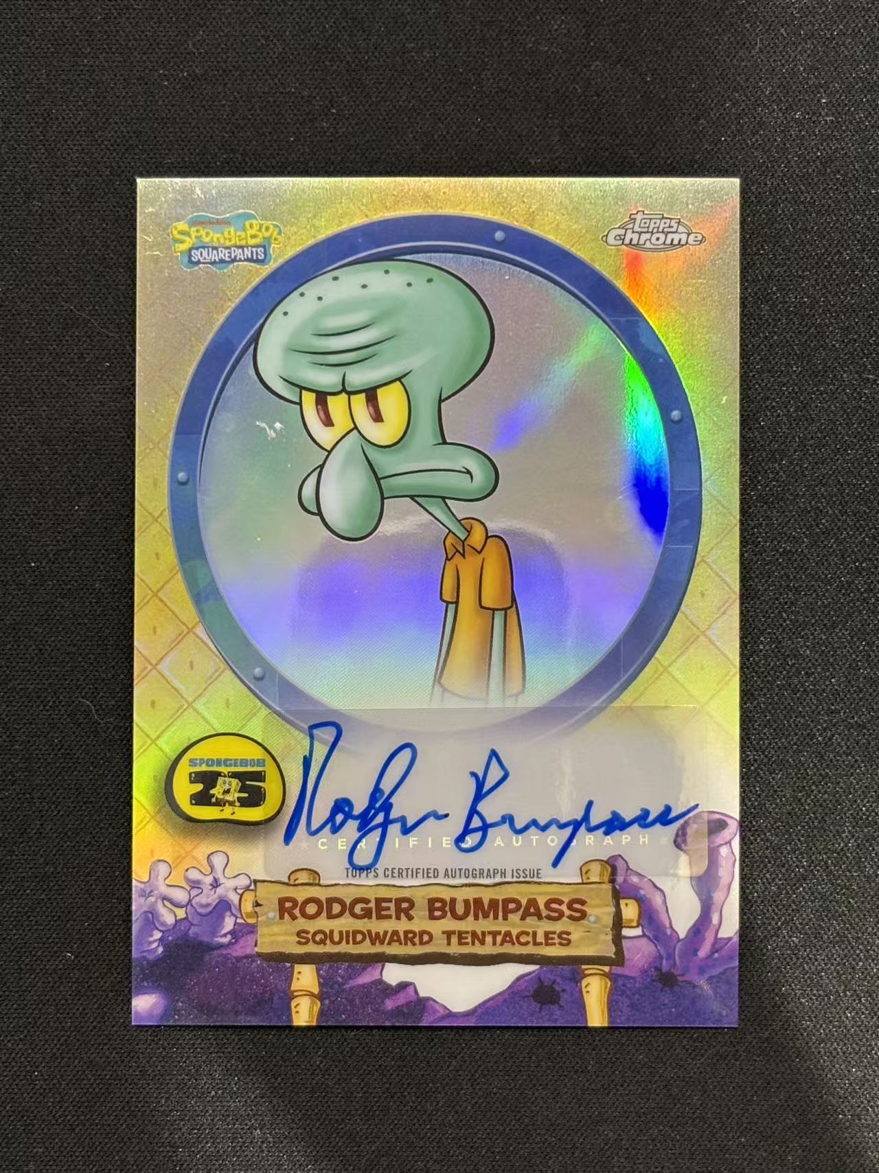 2025 Topps SpongeBob SquarePants 章鱼哥 Chrome 海绵宝宝25周年 Rodger Bumpass 配音演员签 - 果汁