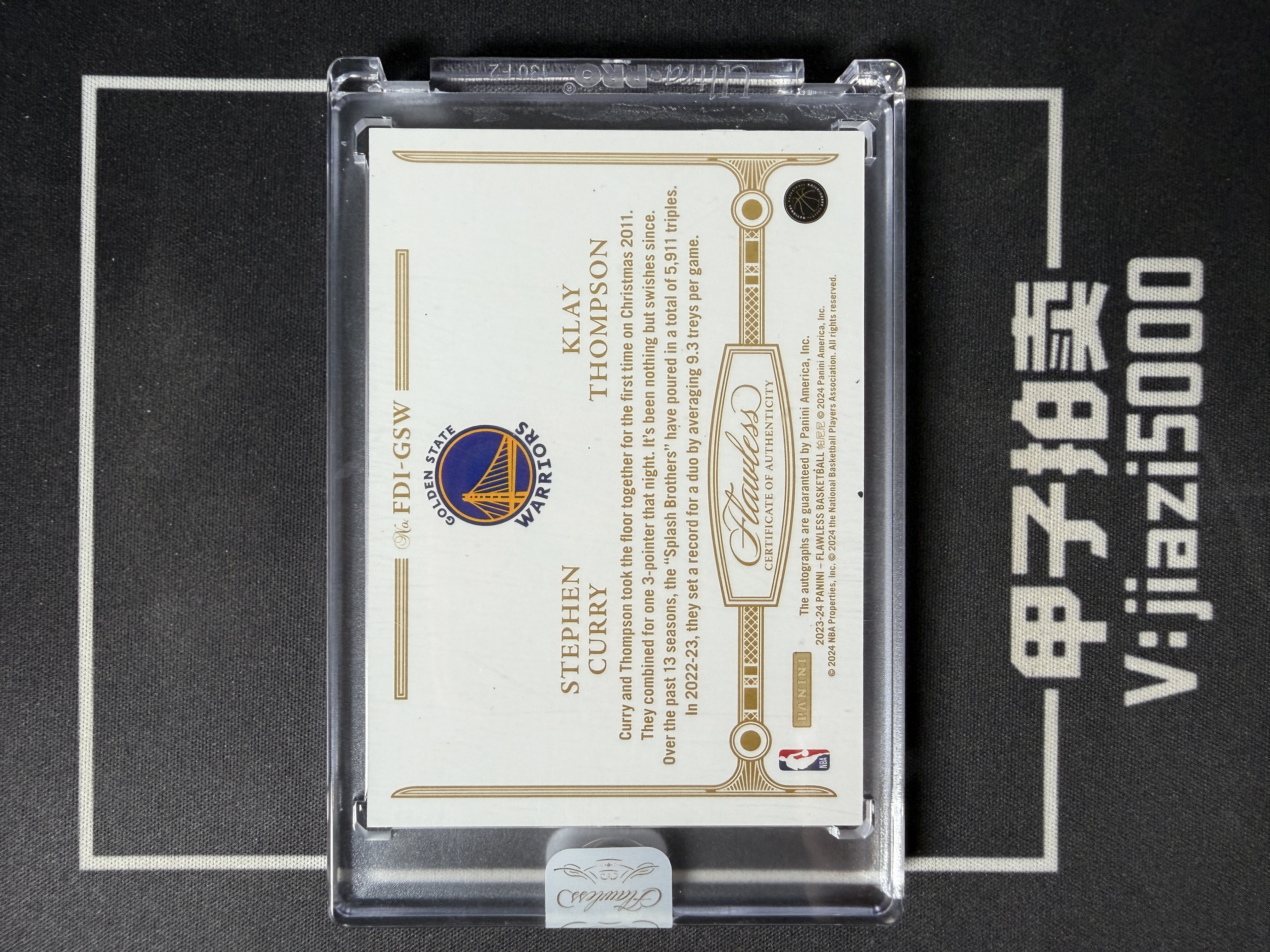 【甲子拍卖】2024-25 Panini Flawless Stephen Curry Klay Thompson 手提 勇士 斯蒂芬库里 克莱汤普森 水花兄弟 01/10编 首编 金版 双签 双人签 卡签 签字 原封砖 收藏必备 鼎13A