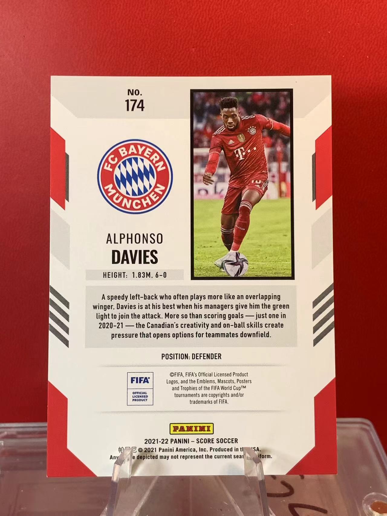 (詹叔代拍)2021-22 Panini Score Alphonso Davies 拜仁 加拿大 阿方索 戴维斯 08/99编! 卡品如图 顺丰寄付 泰山