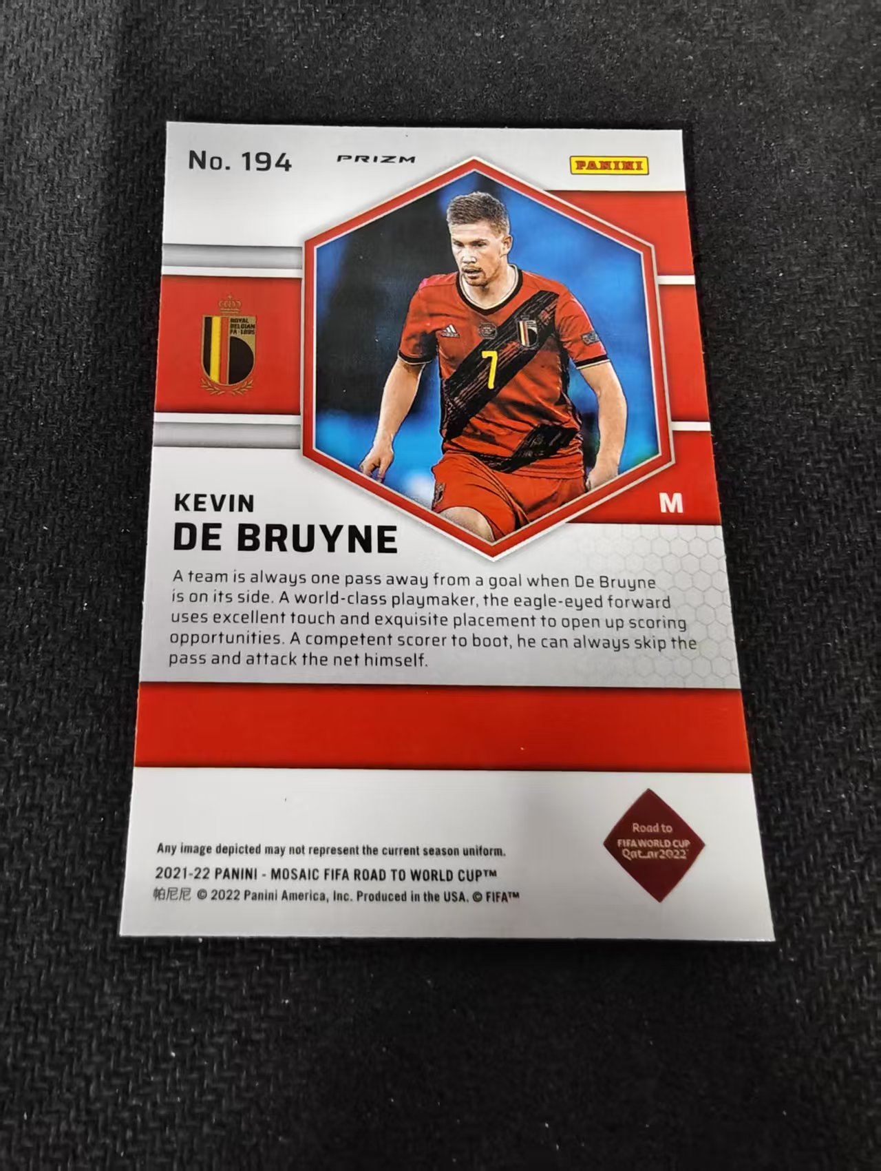 2021-22 Panini Mosaic Kevin De Bruyne 德布劳内 比利时 马赛克折 卡塔尔世界杯马赛克 划痕 边角瑕疵 #194