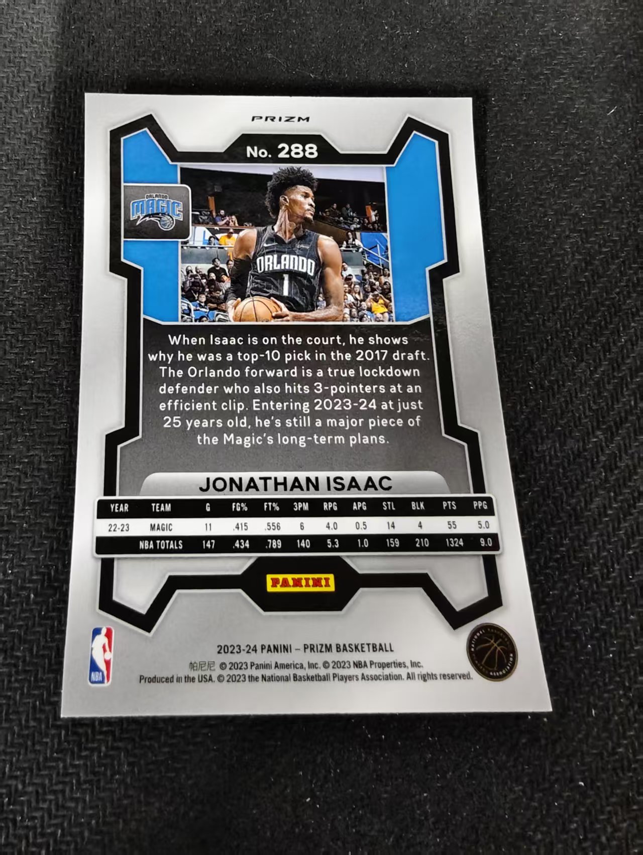 2023-24 Panini Prizm Jonathan Isaac 乔纳森 艾萨克 魔术 银折 PZ 划痕 边角瑕疵 #288