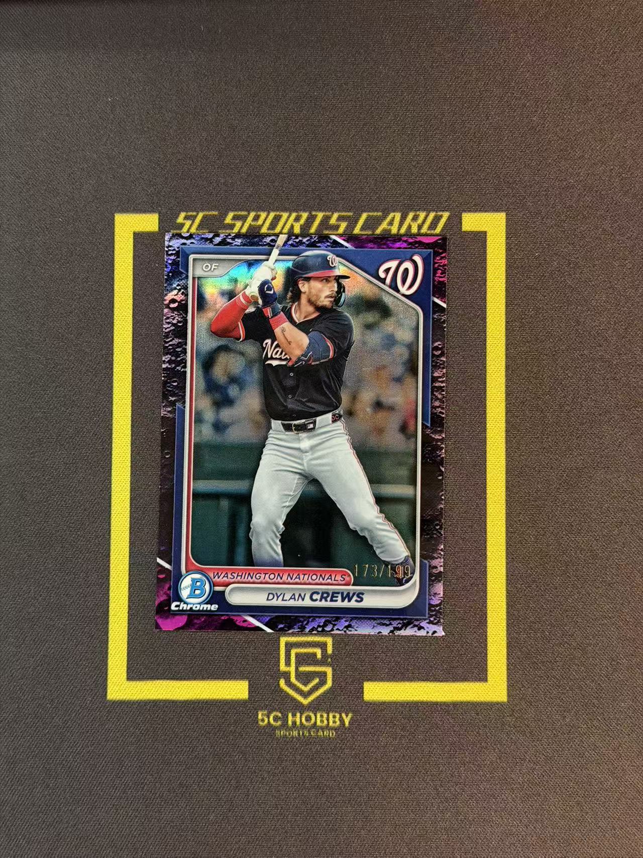 2024 Topps Bowman Chrome Dylan Crews 迪兰克鲁斯 紫月球折 /199编 base【零壹小卡】wn