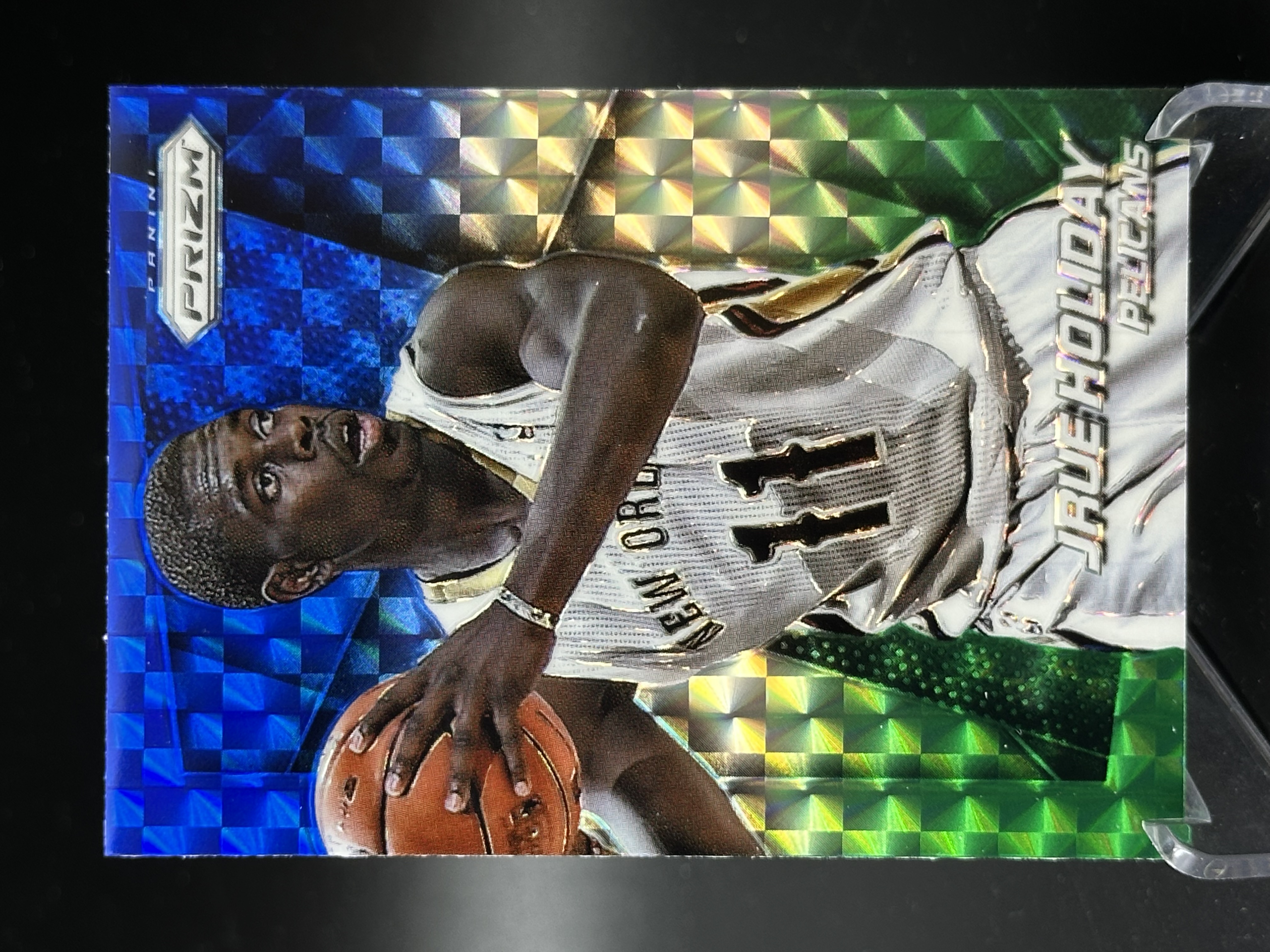 2013-14 Panini Prizm Jrue Holiday 【小黄拍卖】PZ 朱 霍勒迪 鹈鹕 三色马赛克折 大比例 少见 「汉堡王」