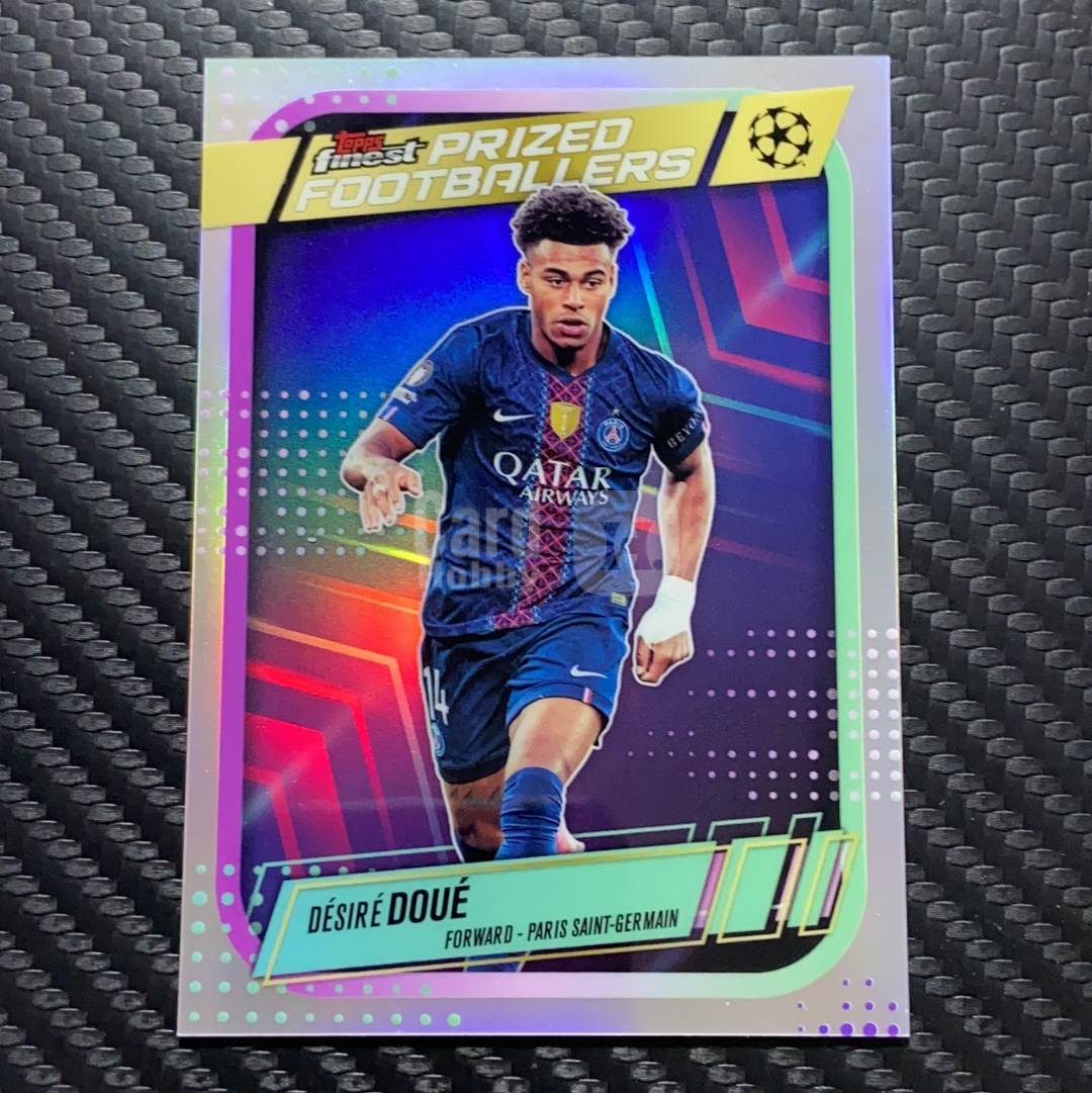 2026 Topps Finest 卡品如图(一哥) 杜埃 法国 巴黎圣日耳曼 DÉSIRÉ DOUÉ 银折 珍贵球员特卡 Prized Footballers