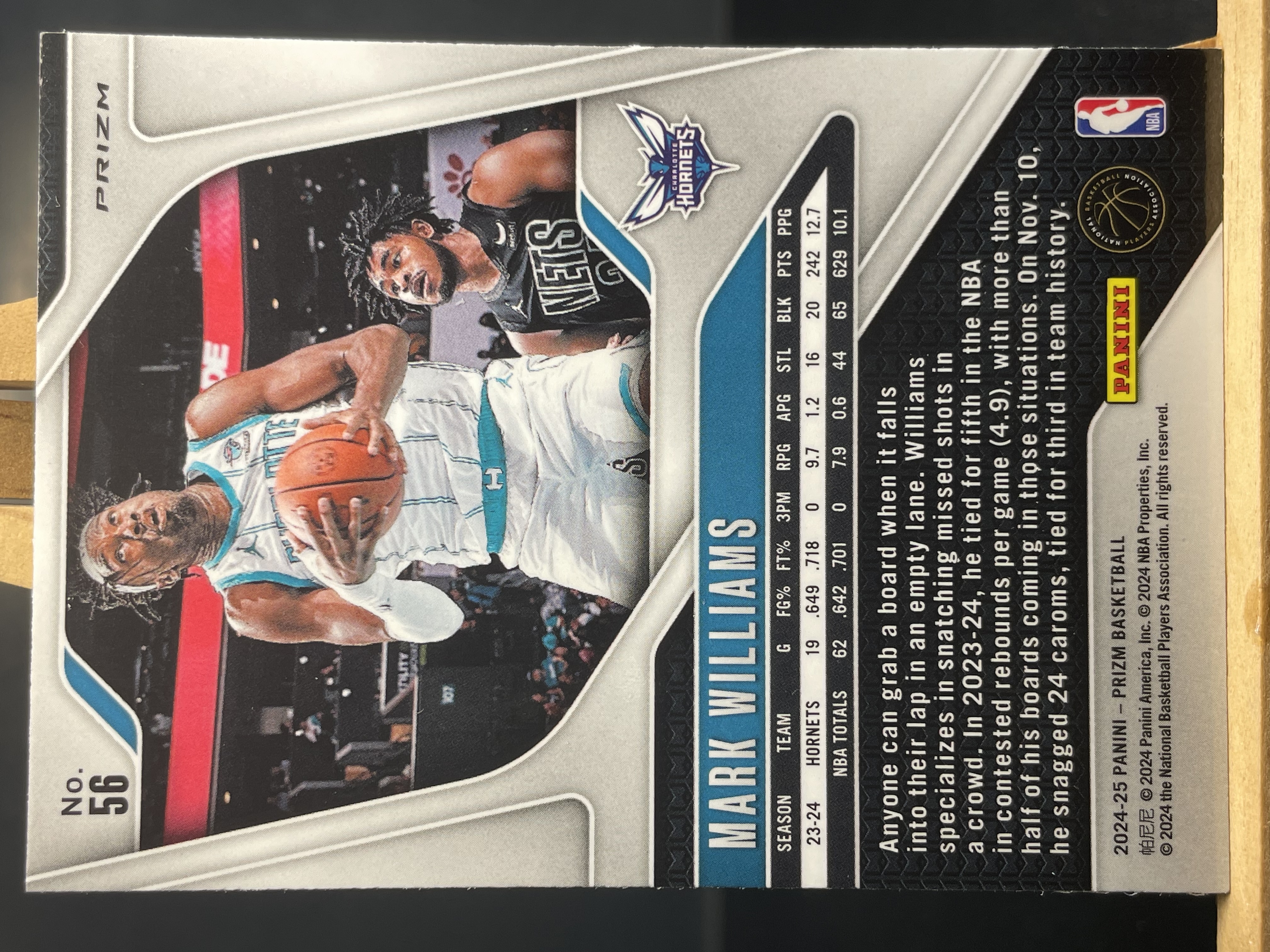 (B3) 2024-25 PANINI PRIZM 三色折 马克 威廉姆斯 黄蜂 实卡好看 收藏凑套必备 卡品如图 !!!