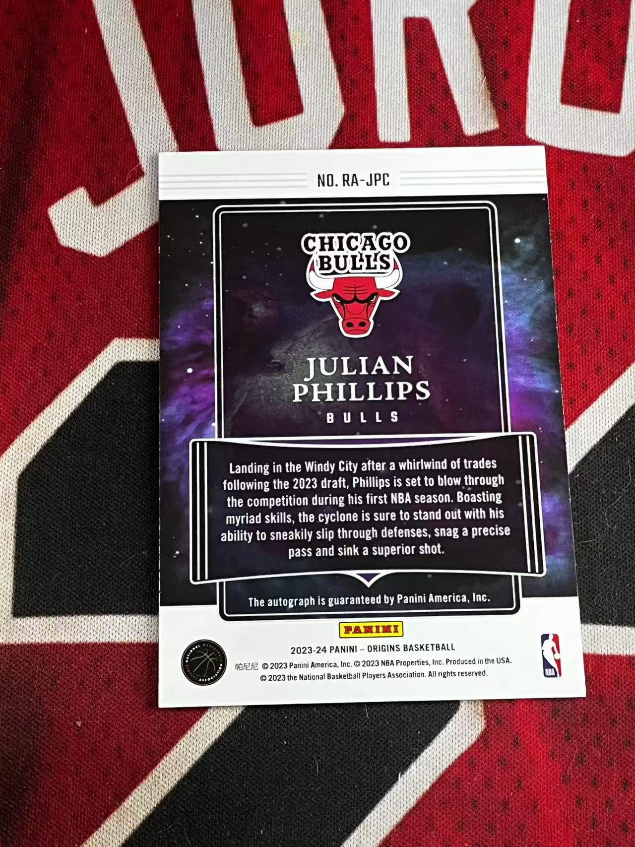 【0手续费接寄拍】2023-24 PANINI ORIGINS 起源系列 公牛 新秀RC 朱利安菲利普斯 签字卡 卡签 专收凑套必备【烂臭嘴拍卖】
