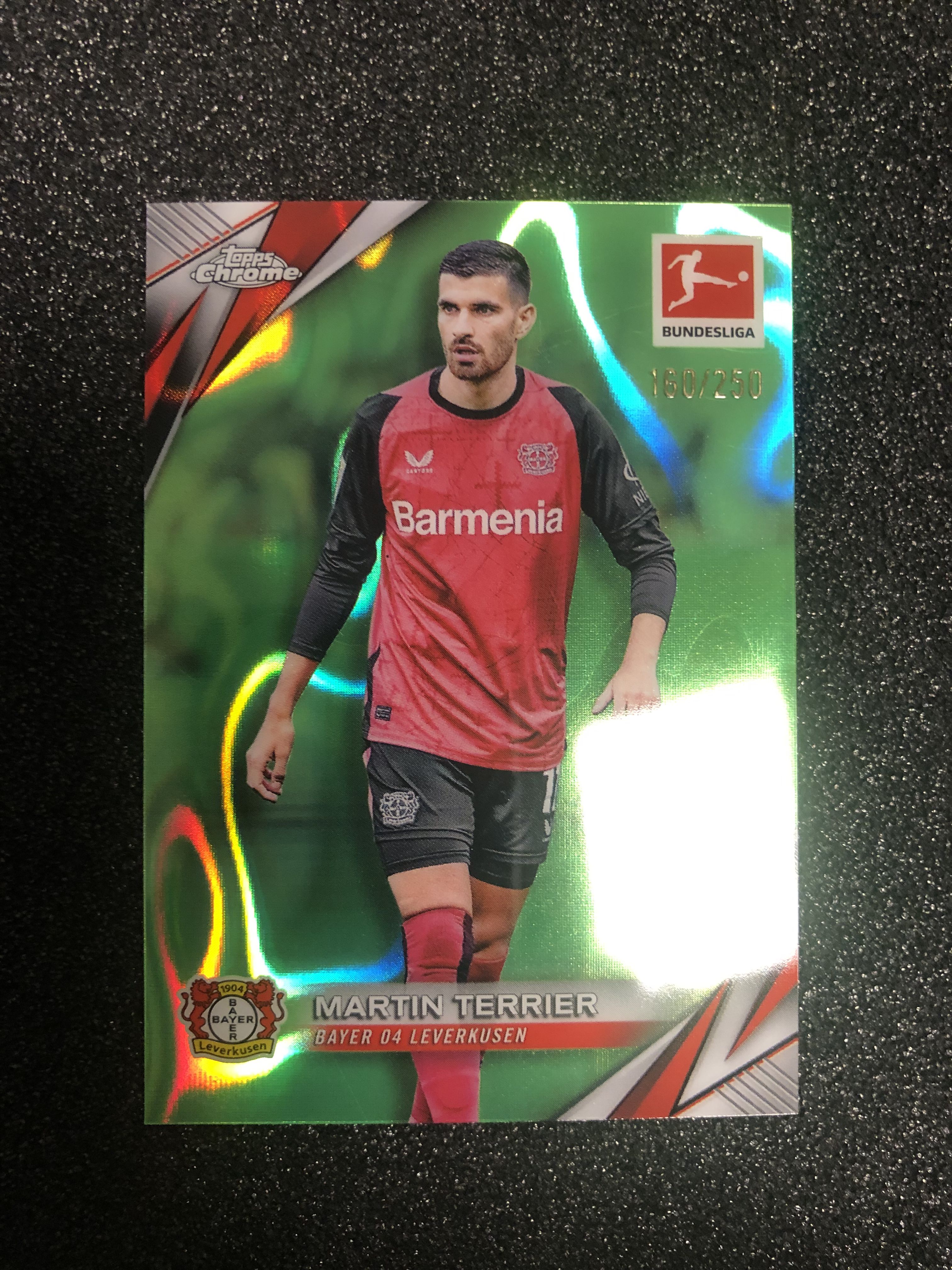 2024-25 Topps Chrome Martin Terrier 德甲tc 泰里耶 法国 勒沃库森 250编 青波纹折 160/250 卡品如图 凑套收藏必备
