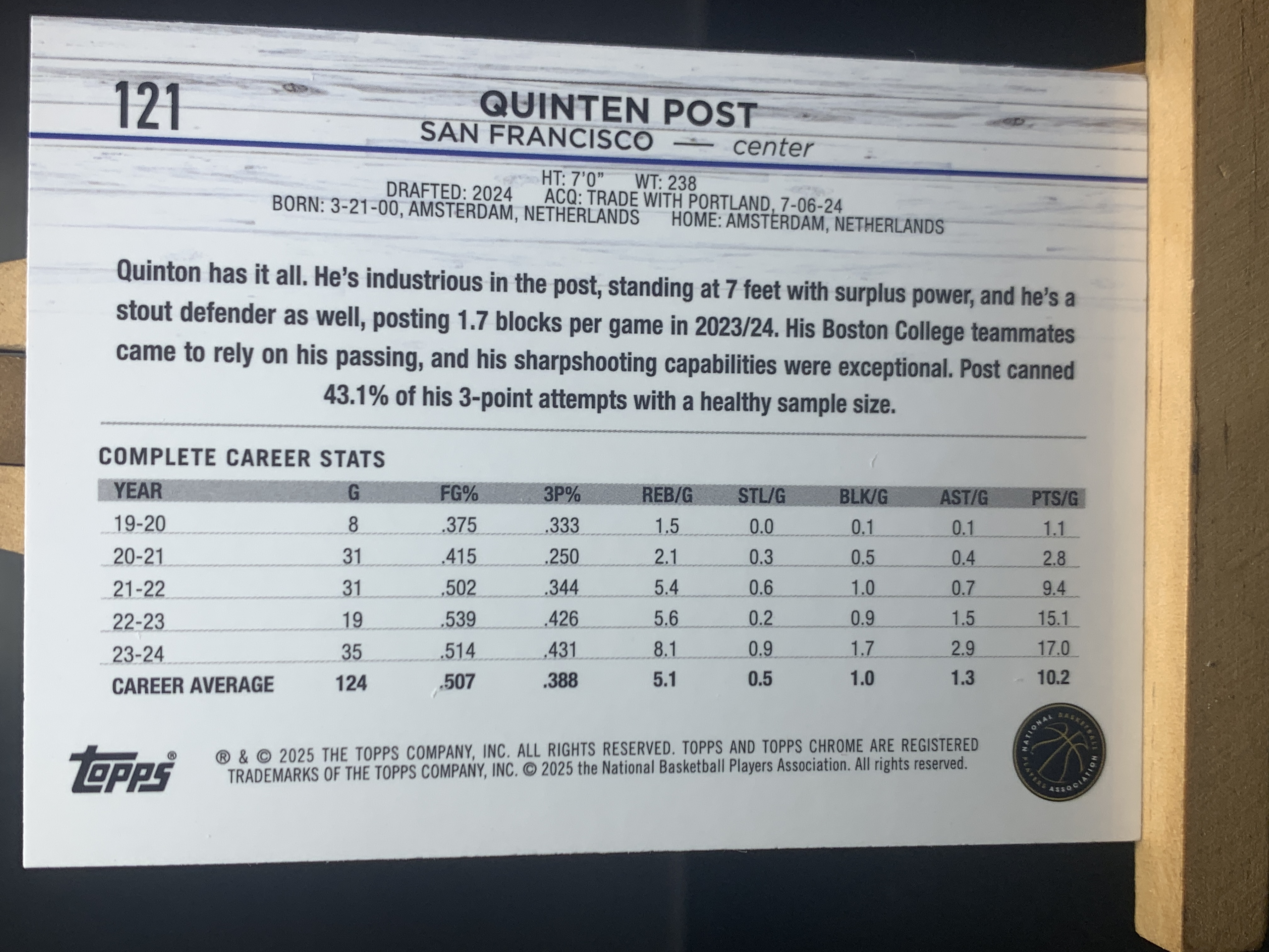 (S4) 2025 TOPPS 折射 新秀RC 昆滕 波斯特 近期大热球星 收藏必备 卡品如图 ! ! !
