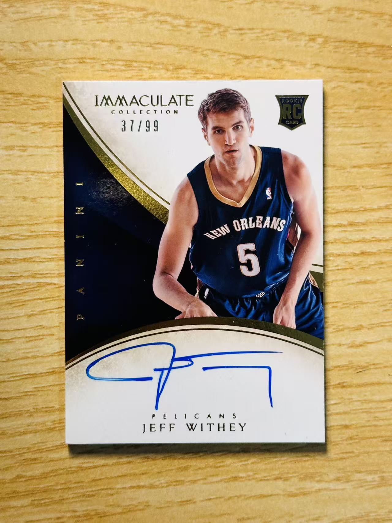 2013-14 Panini Immaculate Jeff Withey RC #143 杰夫 维希 鹈鹕 签字 卡签 新秀年 37/99编