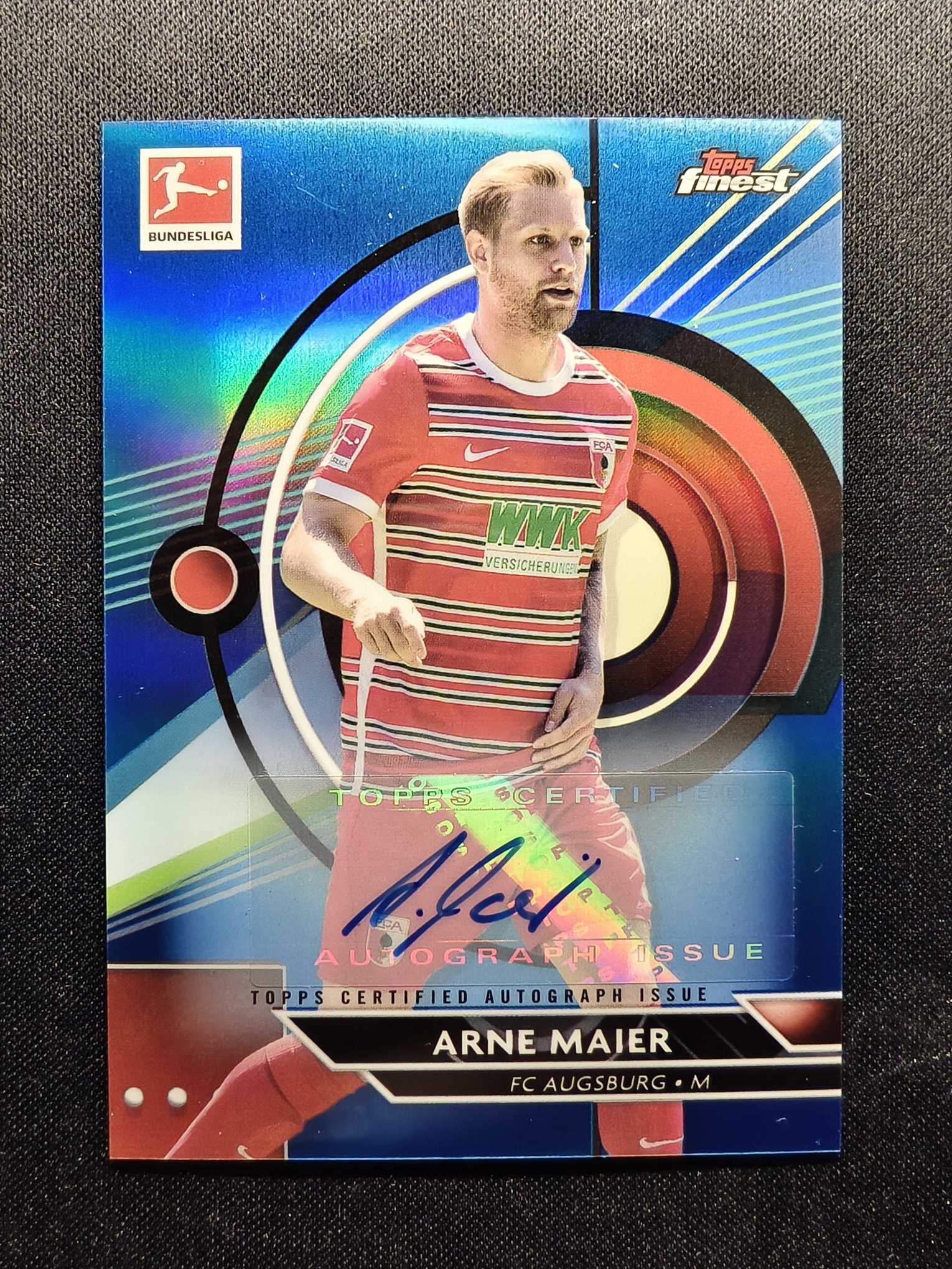 2023 Topps Finest Arne Maier 欧冠 迈尔 蓝折 65编 签字 卡品如图 专收凑套 人生得E