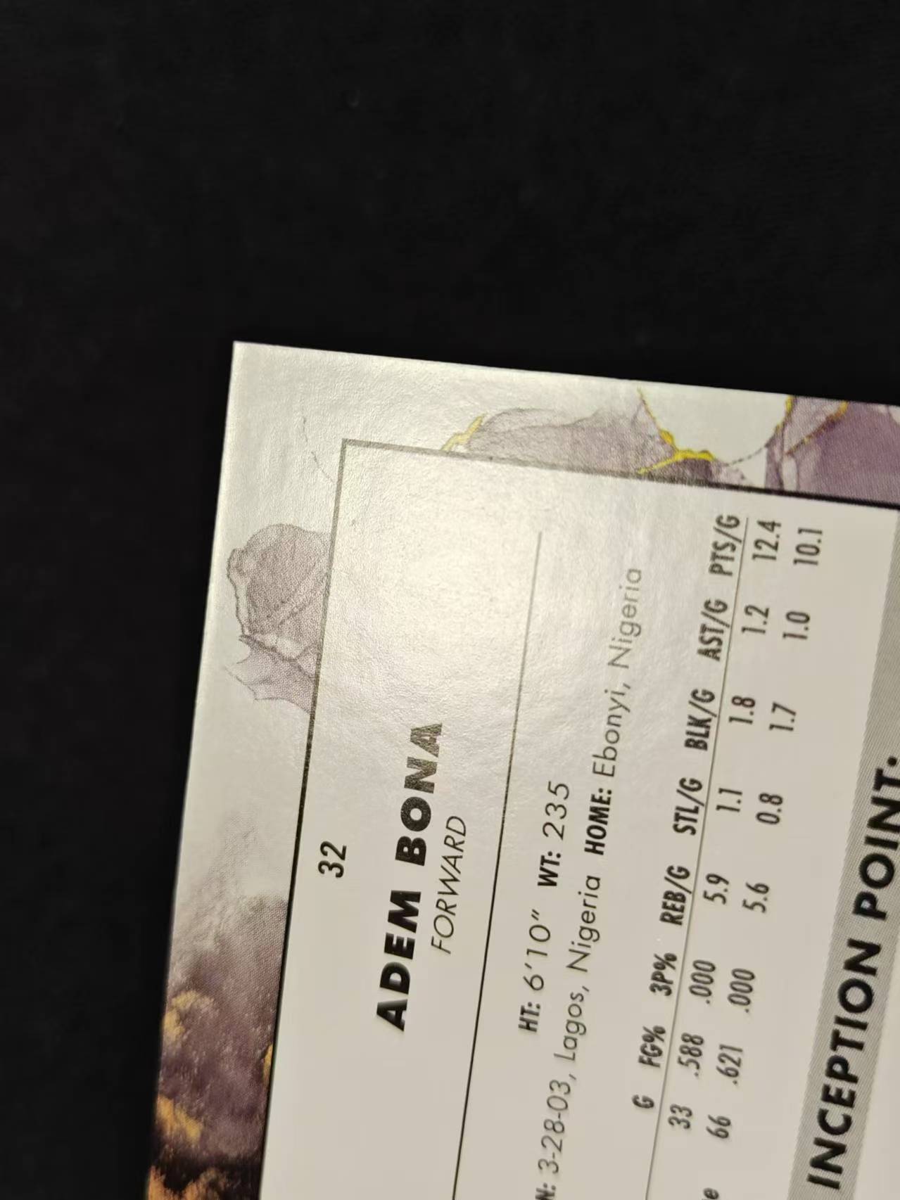 2025 Topps Inception Adem Bona 阿德姆 博纳 RC 新秀 Base 盗梦空间 微瑕 洛北拍卖 薛总5017G