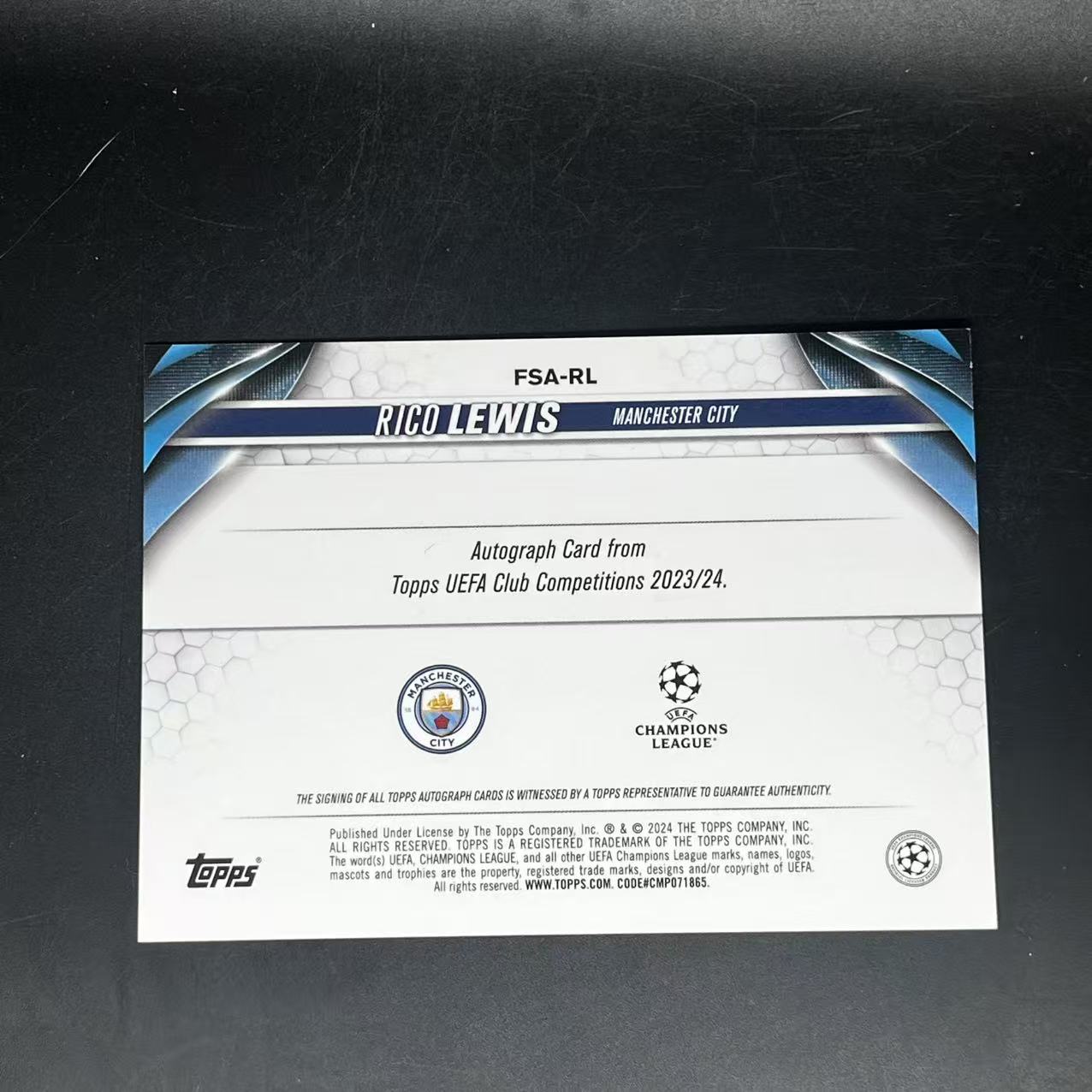 2024 【千禧文化 接代拍】 Chrome Rico Lewis 里科 刘易斯 曼城 签字 银折 欧冠 极具收藏价值 不保卡品(Messi)