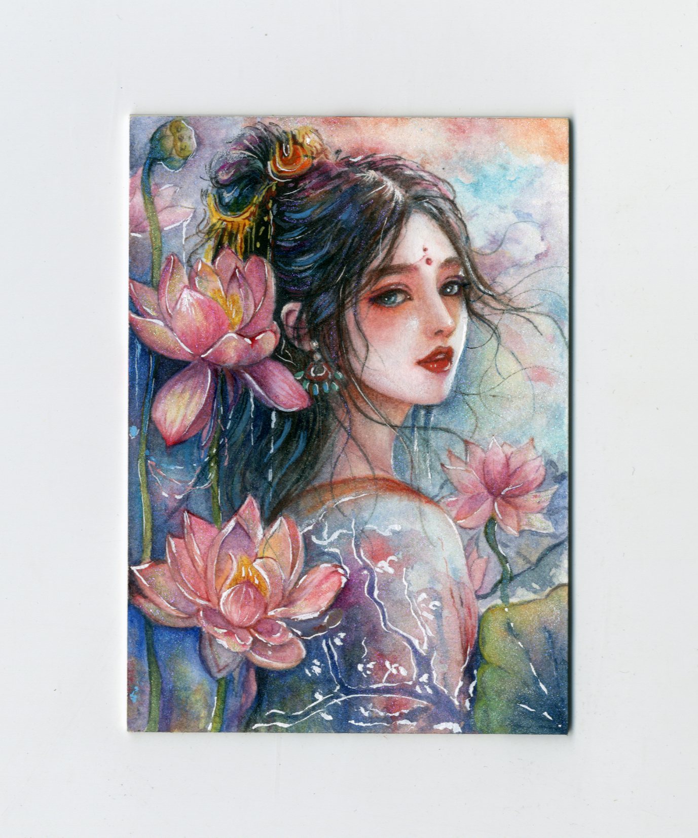 【Jackie杰基拍卖】梦工厂工作室 古风 美女 手绘卡 1/1 画师:林叙(灯塔)