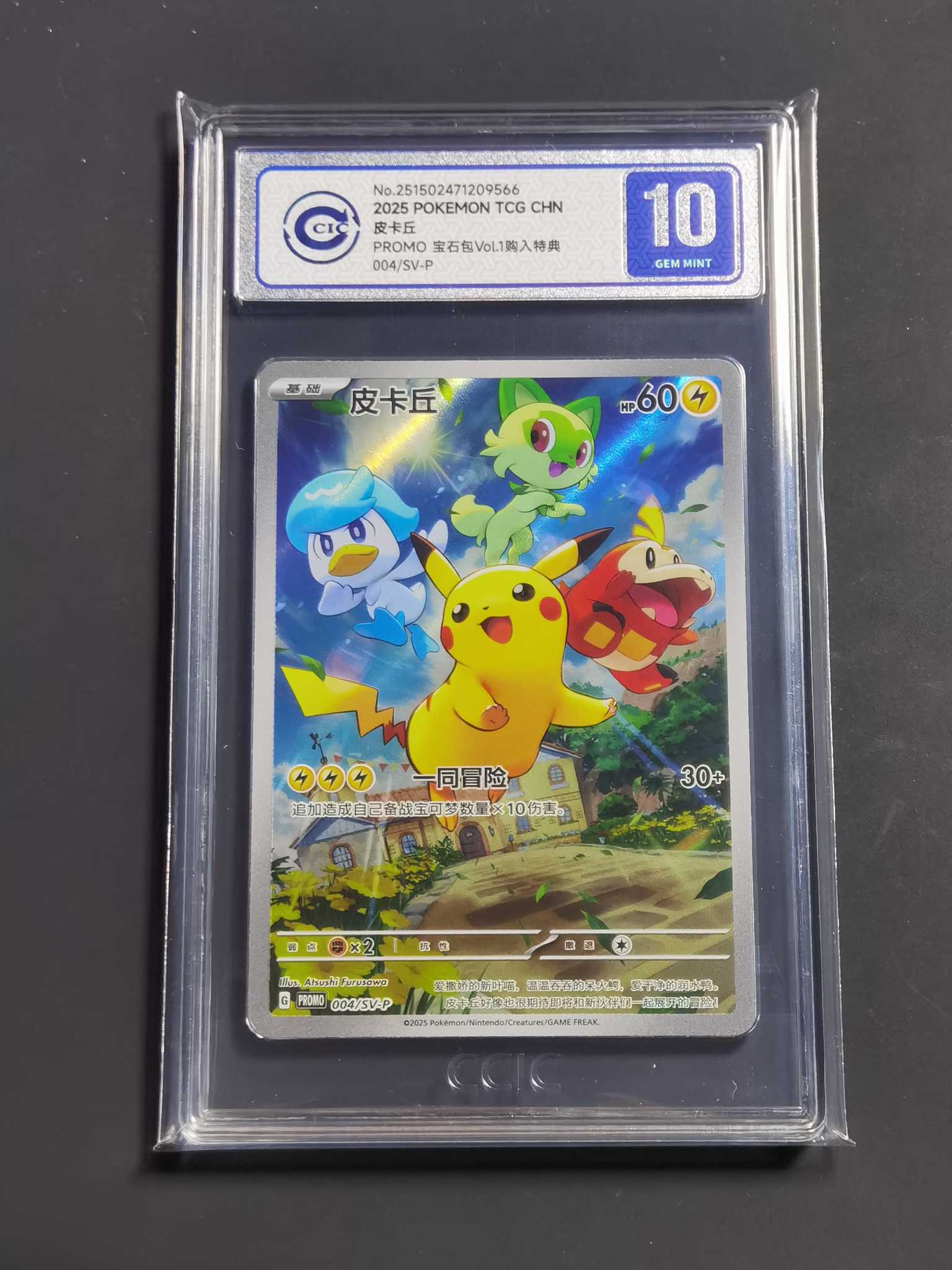 【太子拍卖】不累计 2025 PTCG 宝可梦 简中 朱紫 礼品卡 promo 限定P卡 御三家 皮卡丘 CCIC10 完美品 全速高涨中 错过拍大腿!