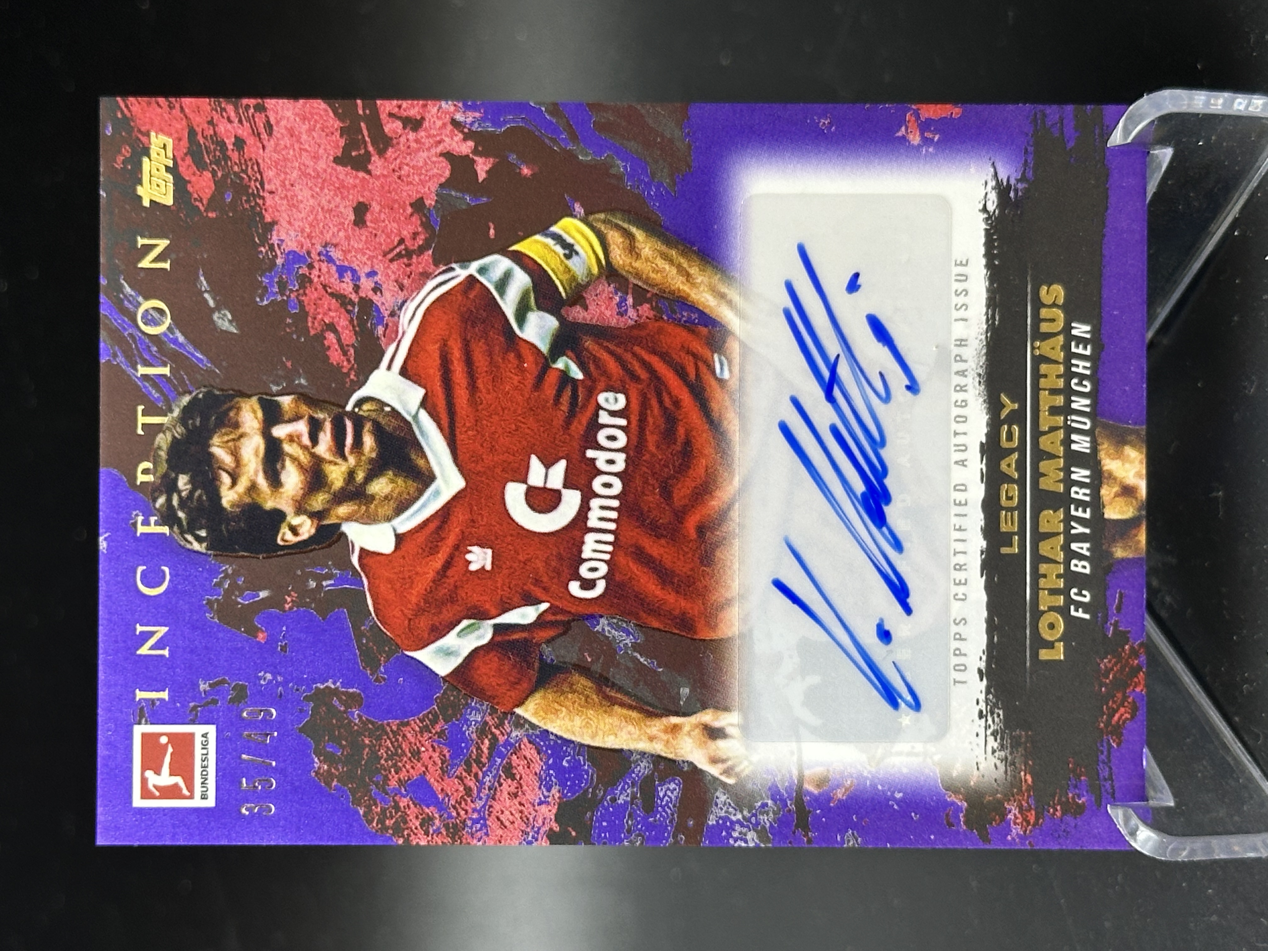 2024-25 Topps inception Lotthar Matthaus 【小黄拍卖】德甲 盗梦空间 马特乌斯 拜仁 紫折 签字 35/49编「cese」