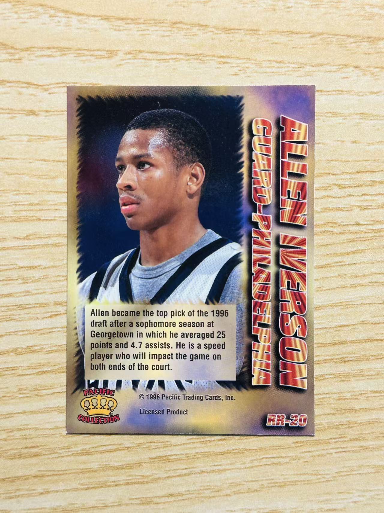 1996 Pacific nba Allen Iverson 嘿嘿代卖 老卡 老特 新秀 RC 阿伦 艾弗森 AI 答案 费城76人 收藏必备
