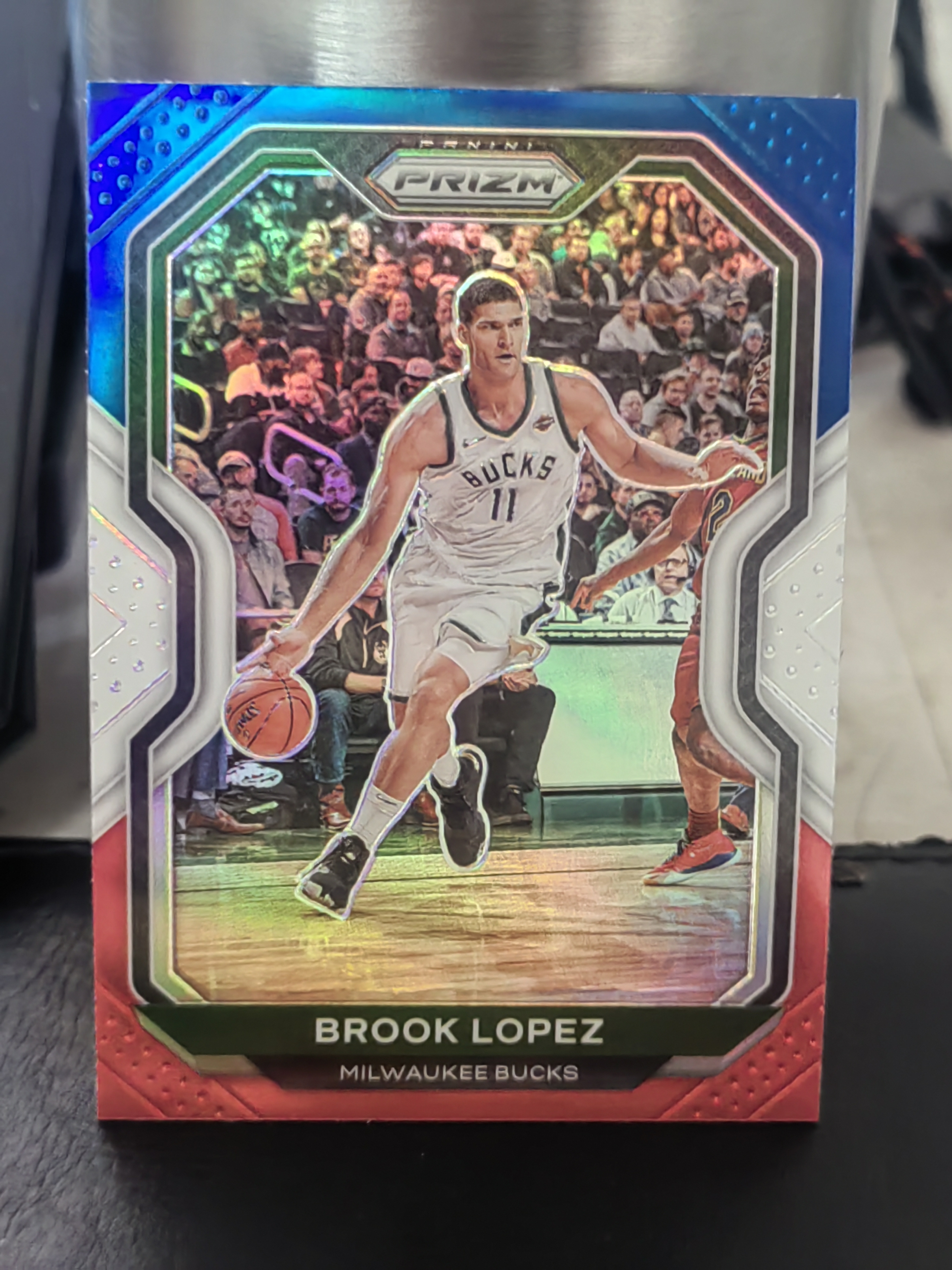 2020-21 Panini Prizm Brook Lopez PZ 三色折 布鲁克 洛佩斯 雄鹿 篮 白边白角 不保卡品 卡品如图