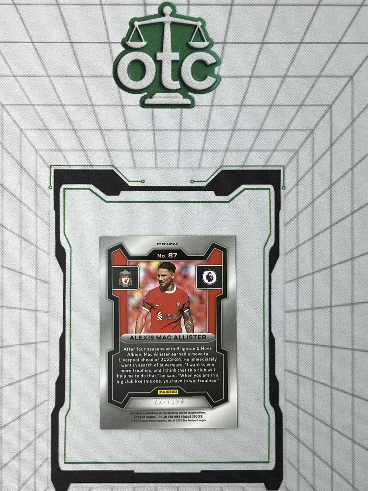 2023-24 Panini Prizm Alexis Mac Allister 【盎司收藏】麦卡利斯特 正蓝折 299编 利物浦 阿根廷 布莱顿 英超 JJ27
