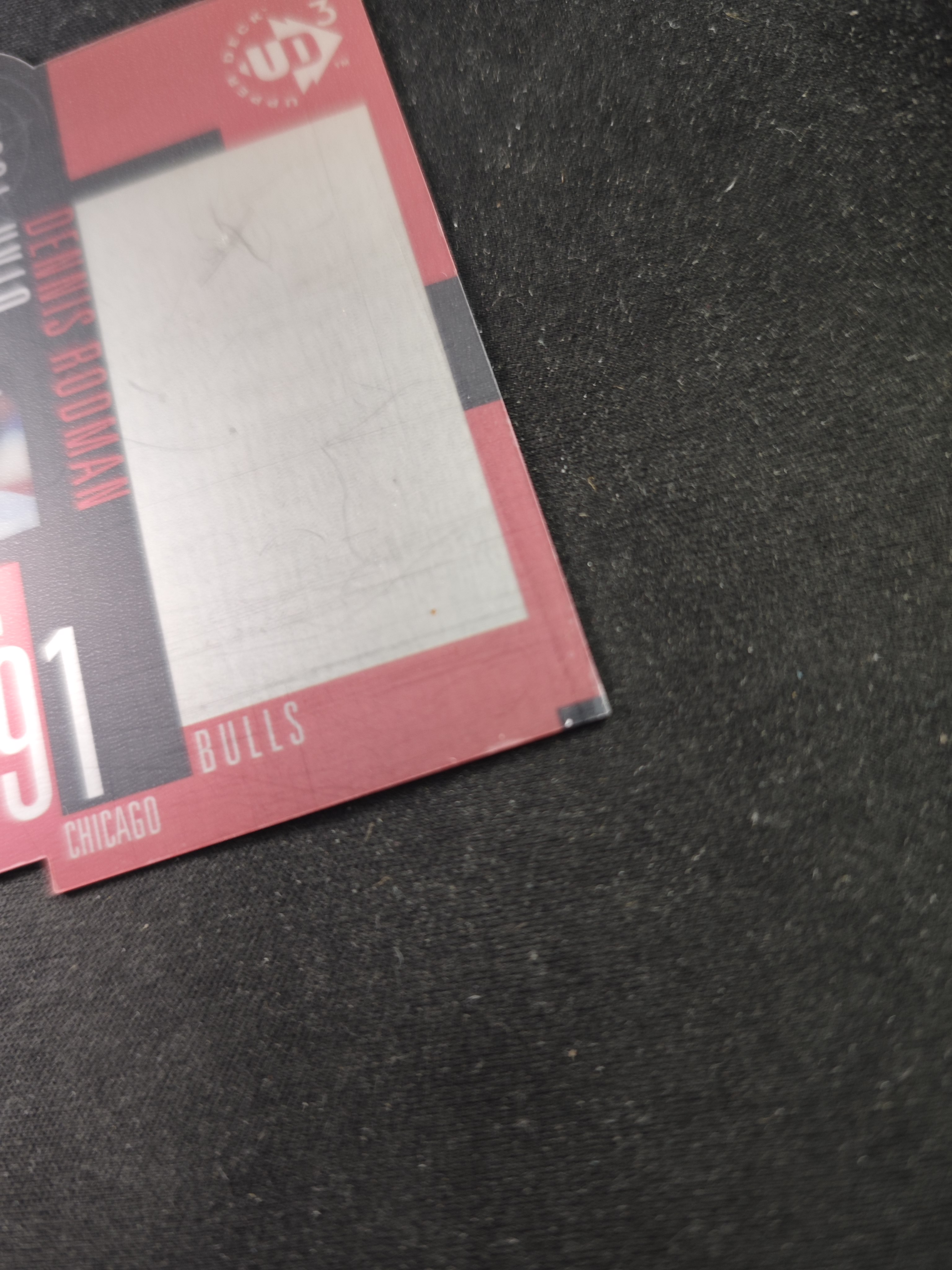 【蛤蟆特卖】丹尼斯 罗德曼 大虫 UPPER DECK UD3 胶片材质 经典反光设计 超级漂亮 绝版好卡 稀有老特 选图超帅 边角轻微起皮 卡面划痕 卡品如图 专收必备!