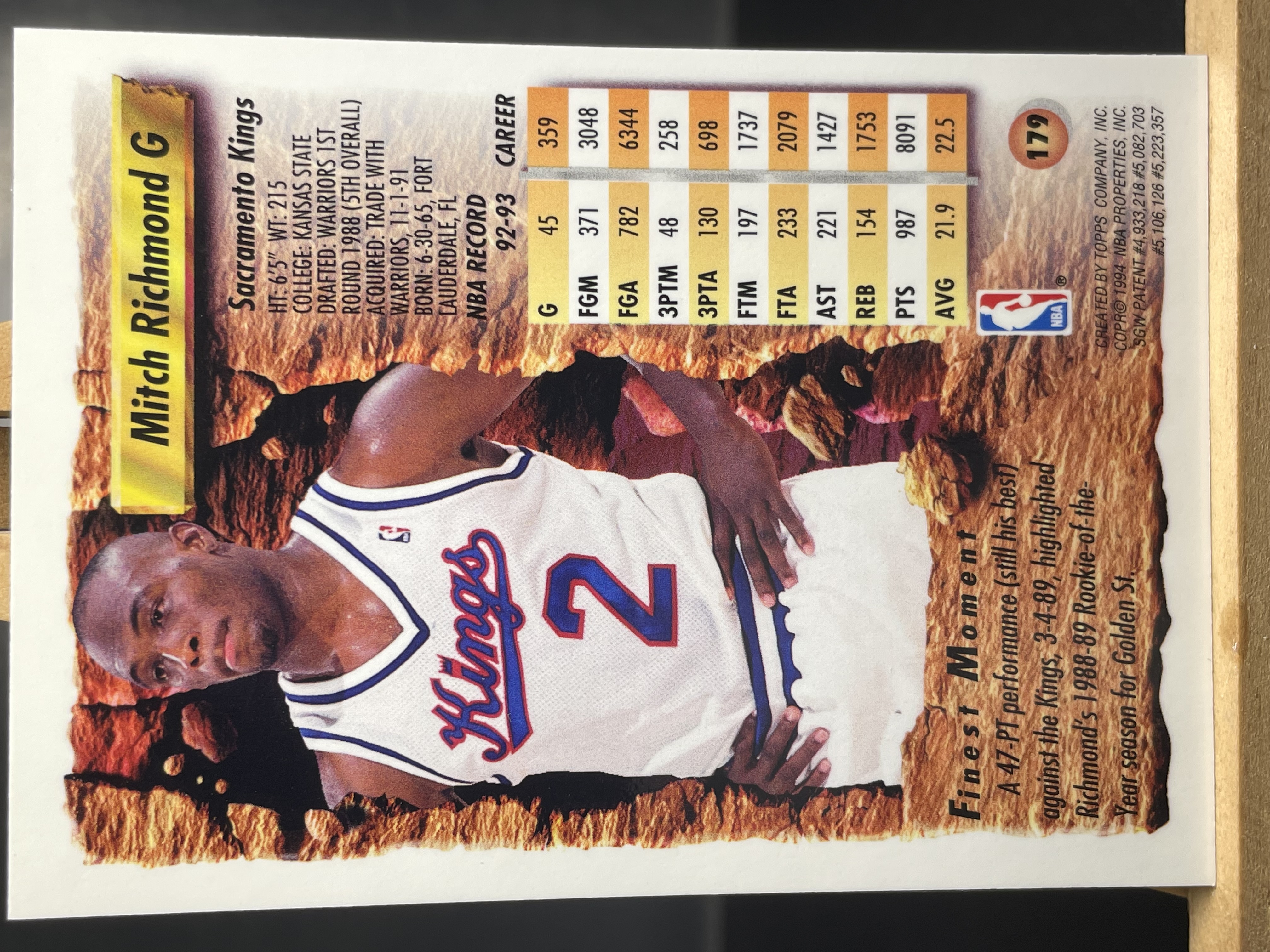 (C2) 1994 Topps 老卡 米奇 里奇蒙德 近期大热球星 收藏必备 卡面老化 边角暇 ! ! !